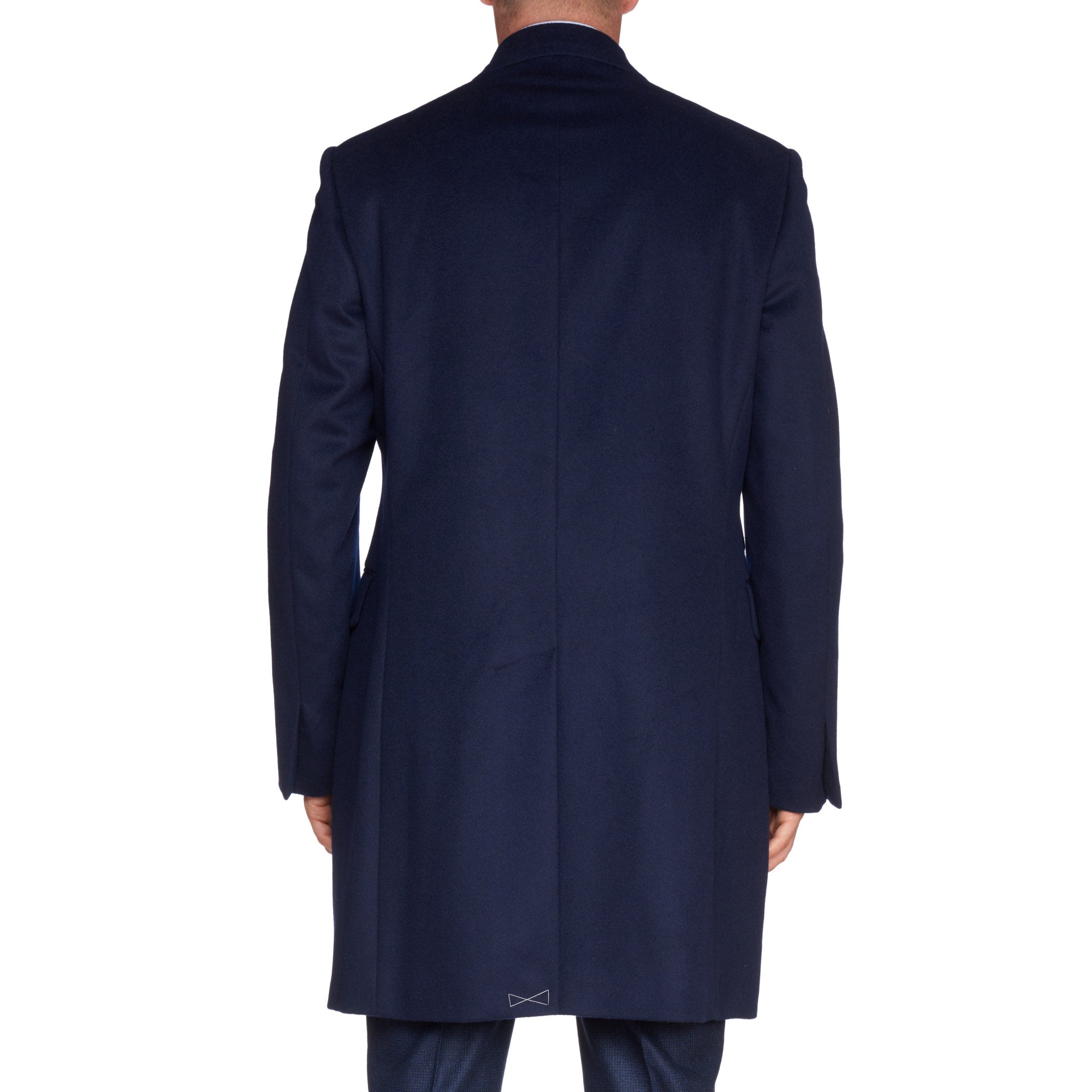 BESPOKE ATHENS Navy Blue Wool Flannel DB Coat EU 54 NEW US 43 / XL