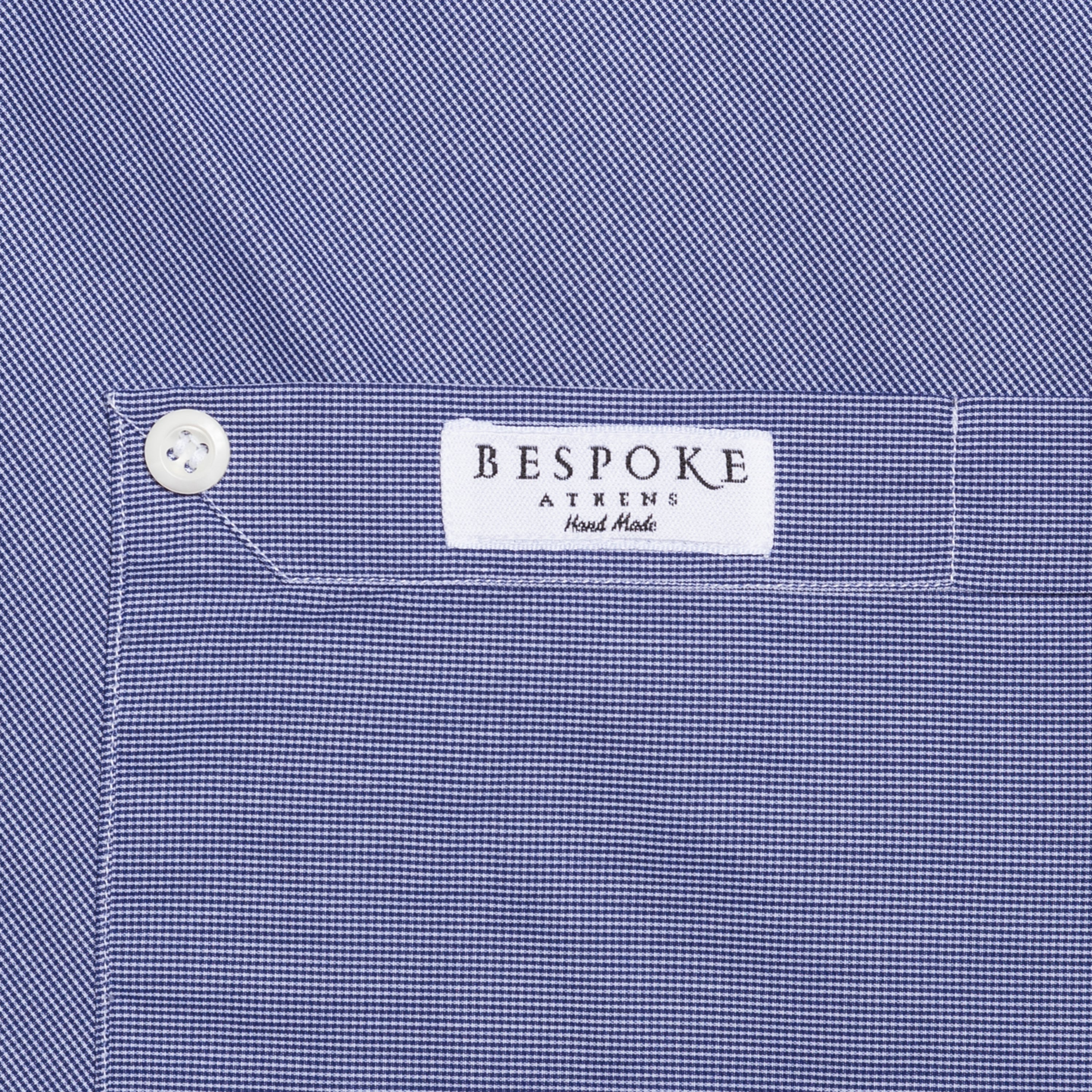 BESPOKE ATHENS Handmade Blue Patterned Cotton Dress Shirt EU 41 NEW US 16