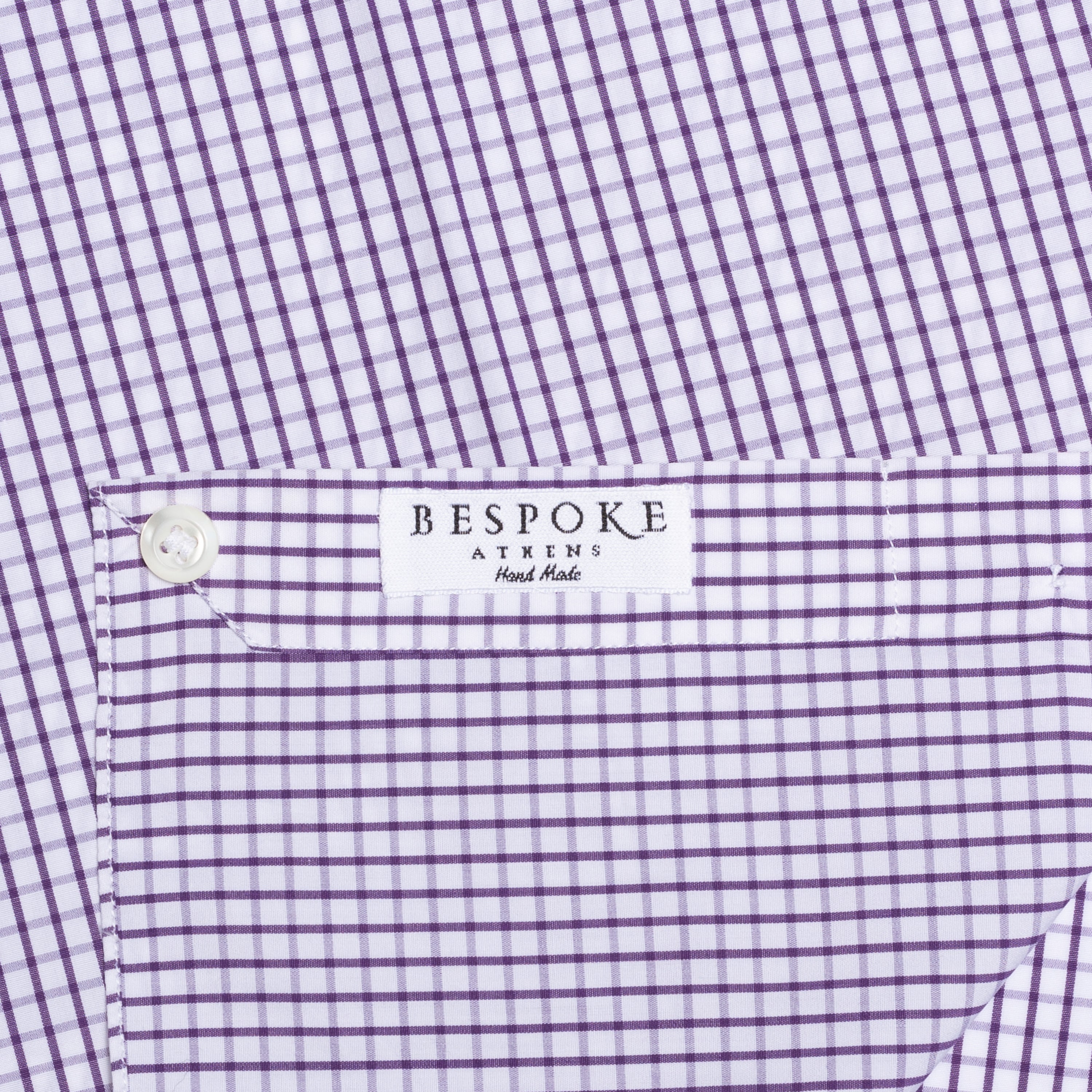 BESPOKE ATHENS Handmade Purple Plaid Cotton Dress Shirt EU 41 NEW US 16 BESPOKE ATHENS