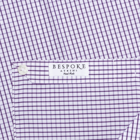 BESPOKE ATHENS Handmade Purple Plaid Cotton Dress Shirt EU 41 NEW US 16