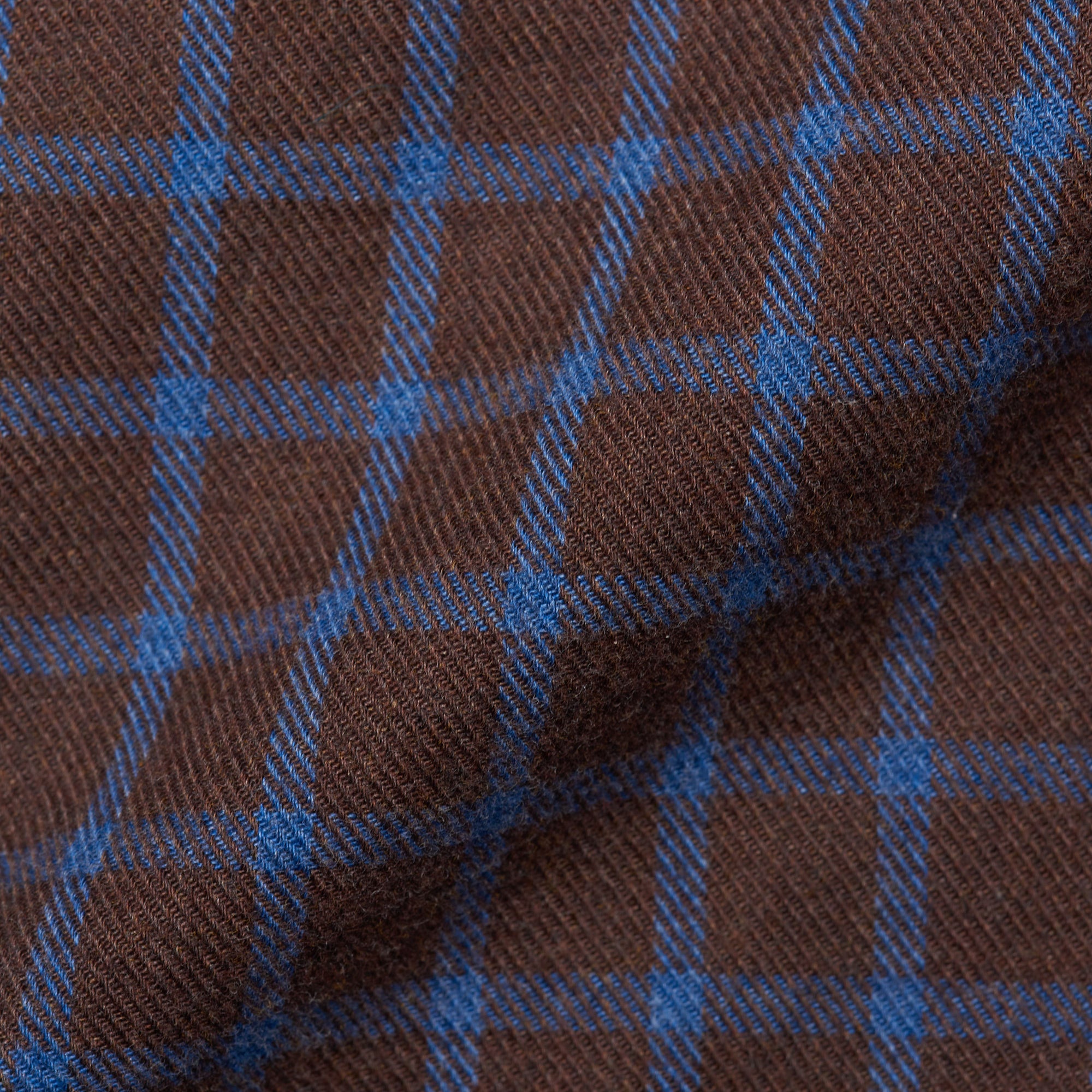 BILLY REID Brown-Blue Checked Twill Cotton Casual Shirt NEW US L Standard Cut BILLY REID