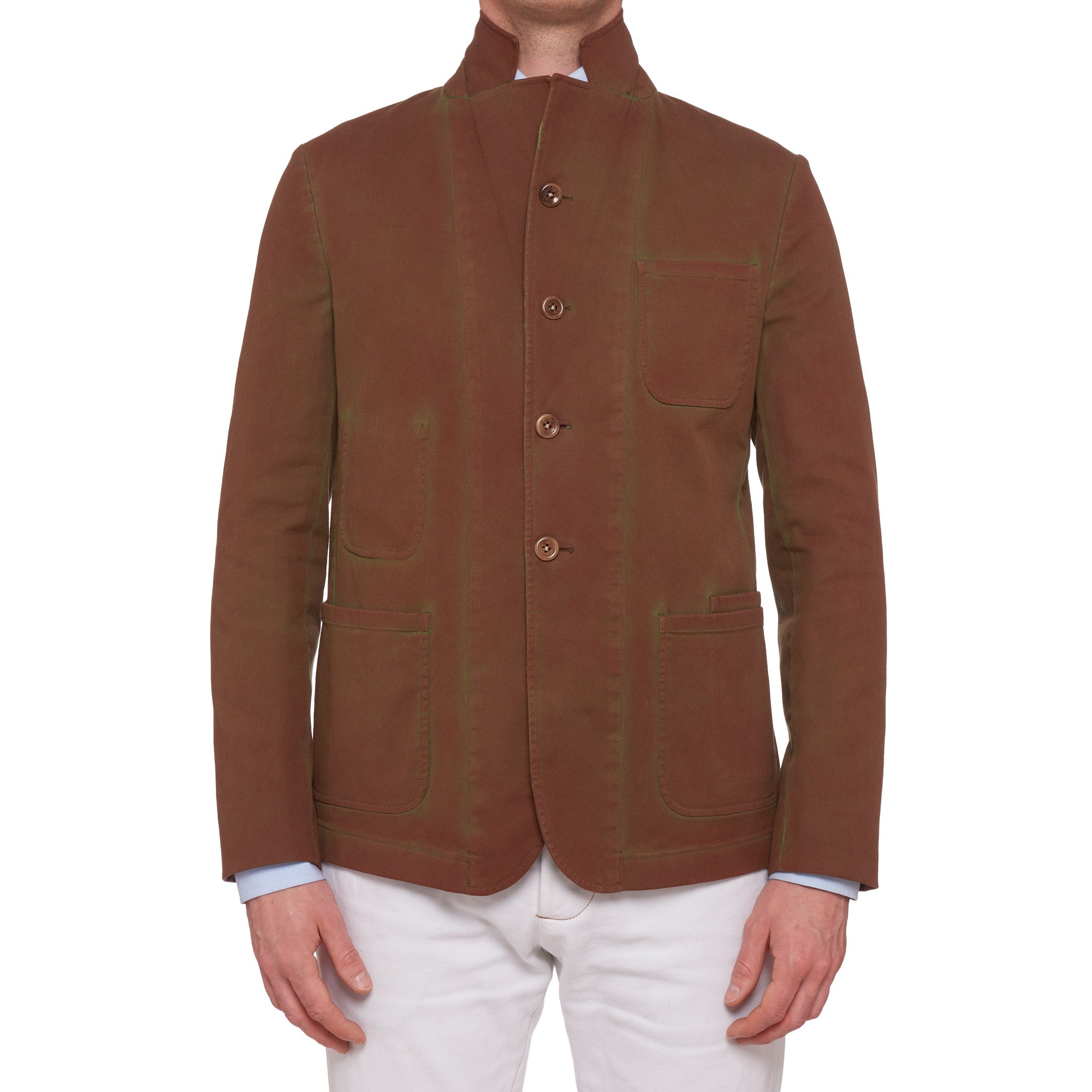 BOGLIOLI Galleria Brown Garment Dyed Waxed Cotton 4 Button Jacket 50 NEW US 40 BOGLIOLI