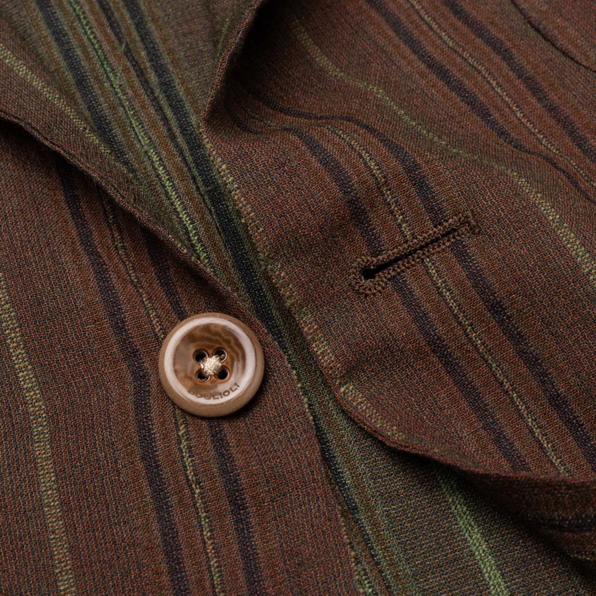 BOGLIOLI Galleria Brown Striped Wool-Silk Unconstructed Jacket EU 48 NEW US 38 BOGLIOLI