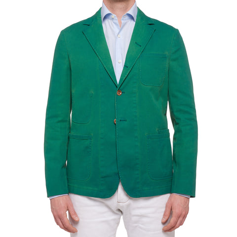 BOGLIOLI Galleria Green Garment Dyed Waxed Cotton 4 Button Jacket 50 NEW US 40