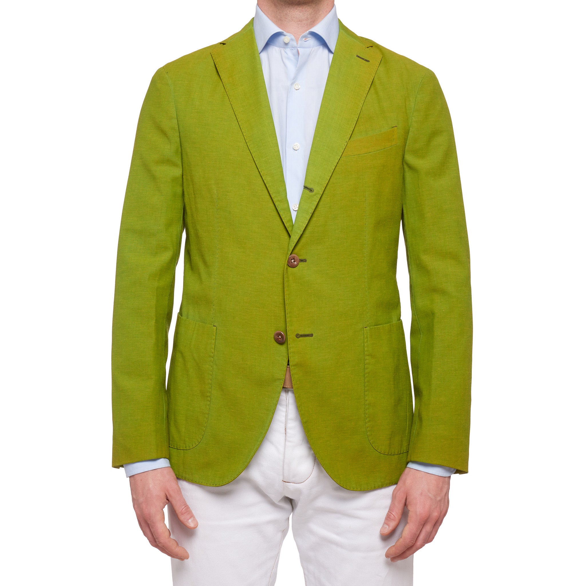 BOGLIOLI Galleria Lime Garment Dyed Wool-Cotton-Mohair Unlined Jacket 50 NEW 40