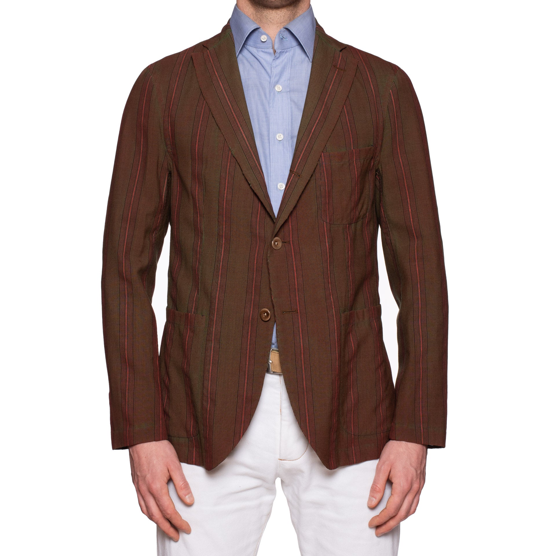 BOGLIOLI Galleria Multi-Color Striped Wool-Silk-Linen Jacket 50 NEW 40 BOGLIOLI