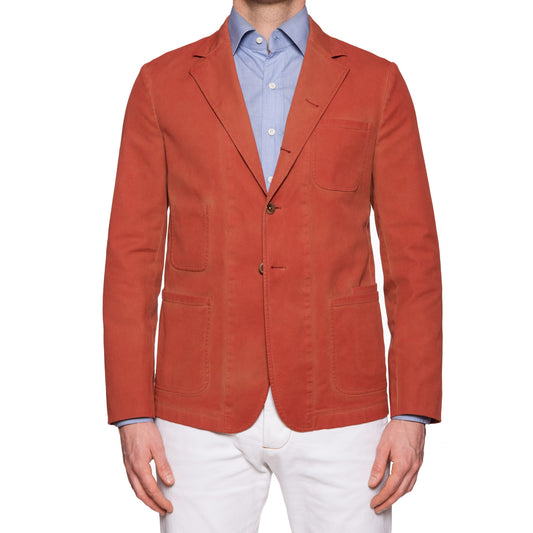BOGLIOLI Galleria Orange Garment Dyed Cotton 4 Button Unlined Jacket 50 NEW US 40