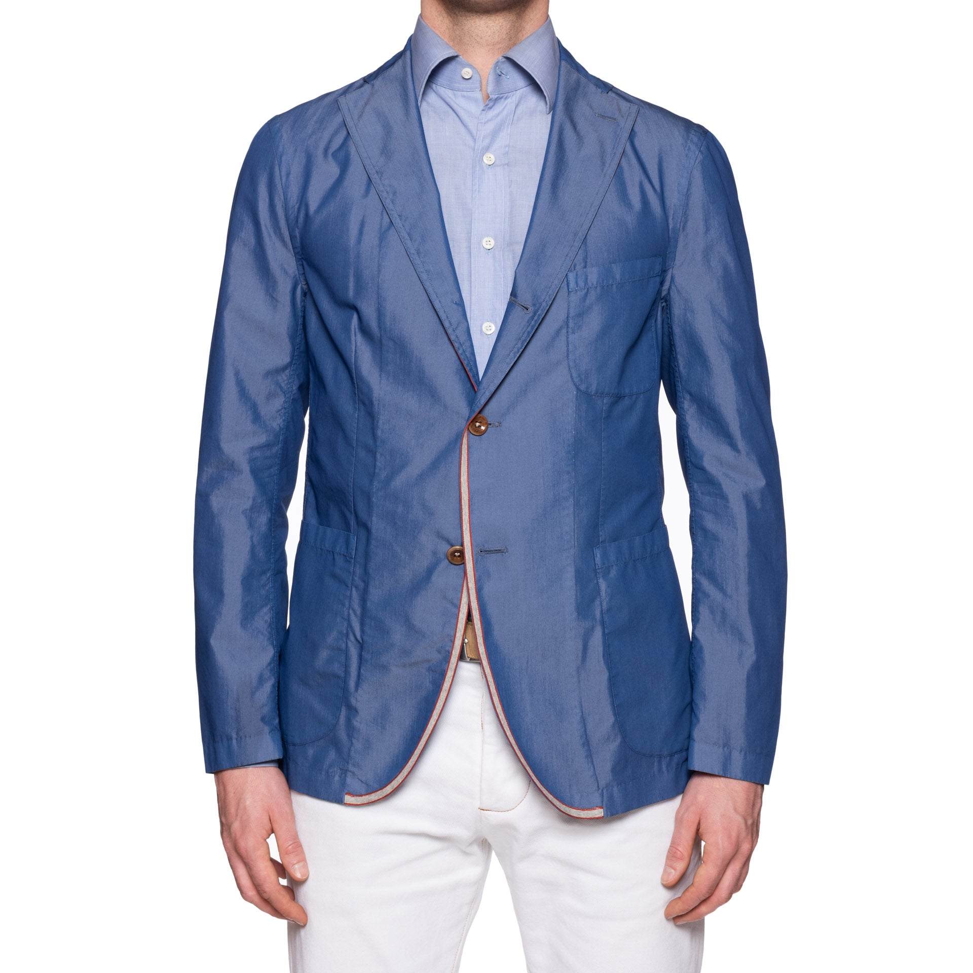 BOGLIOLI Galleria "72" Blue Cotton Unconstructed Jacket EU 50 NEW US 40