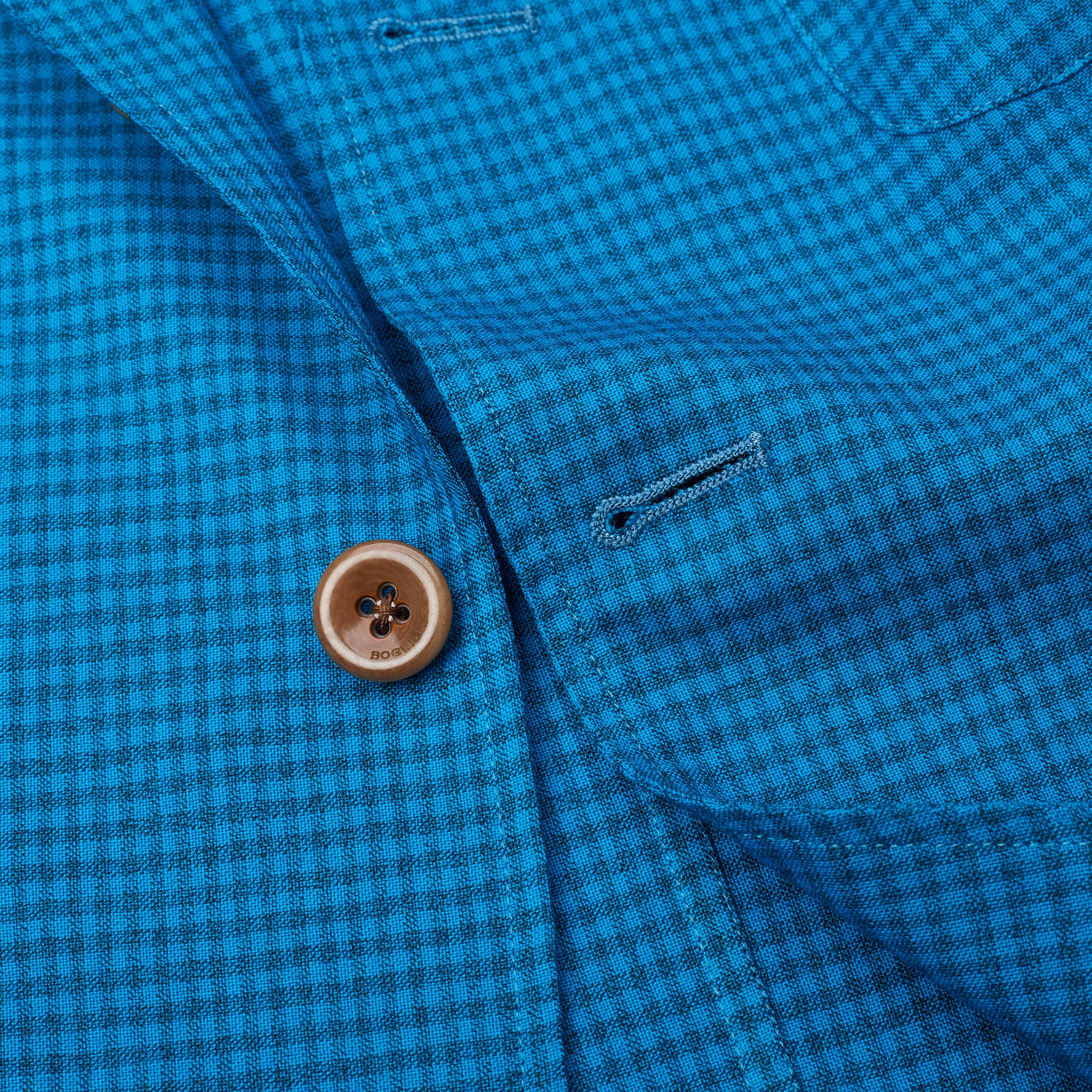 BOGLIOLI Galleria "72" Blue Checkered Unlined Wool Unconstructed Jacket NEW BOGLIOLI