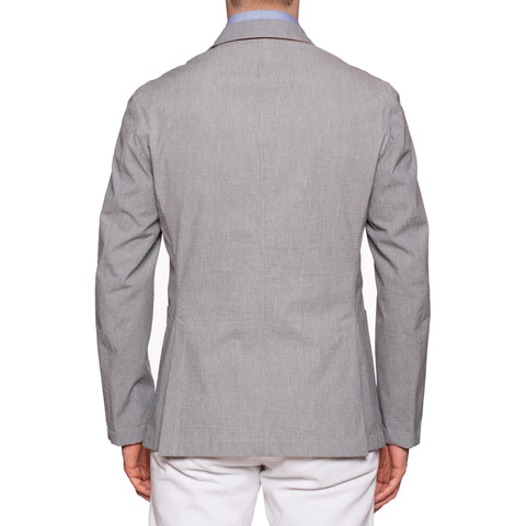 BOGLIOLI Galleria "72" Gray Striped Seersucker Cotton Unlined Jacket 50 NEW US 40