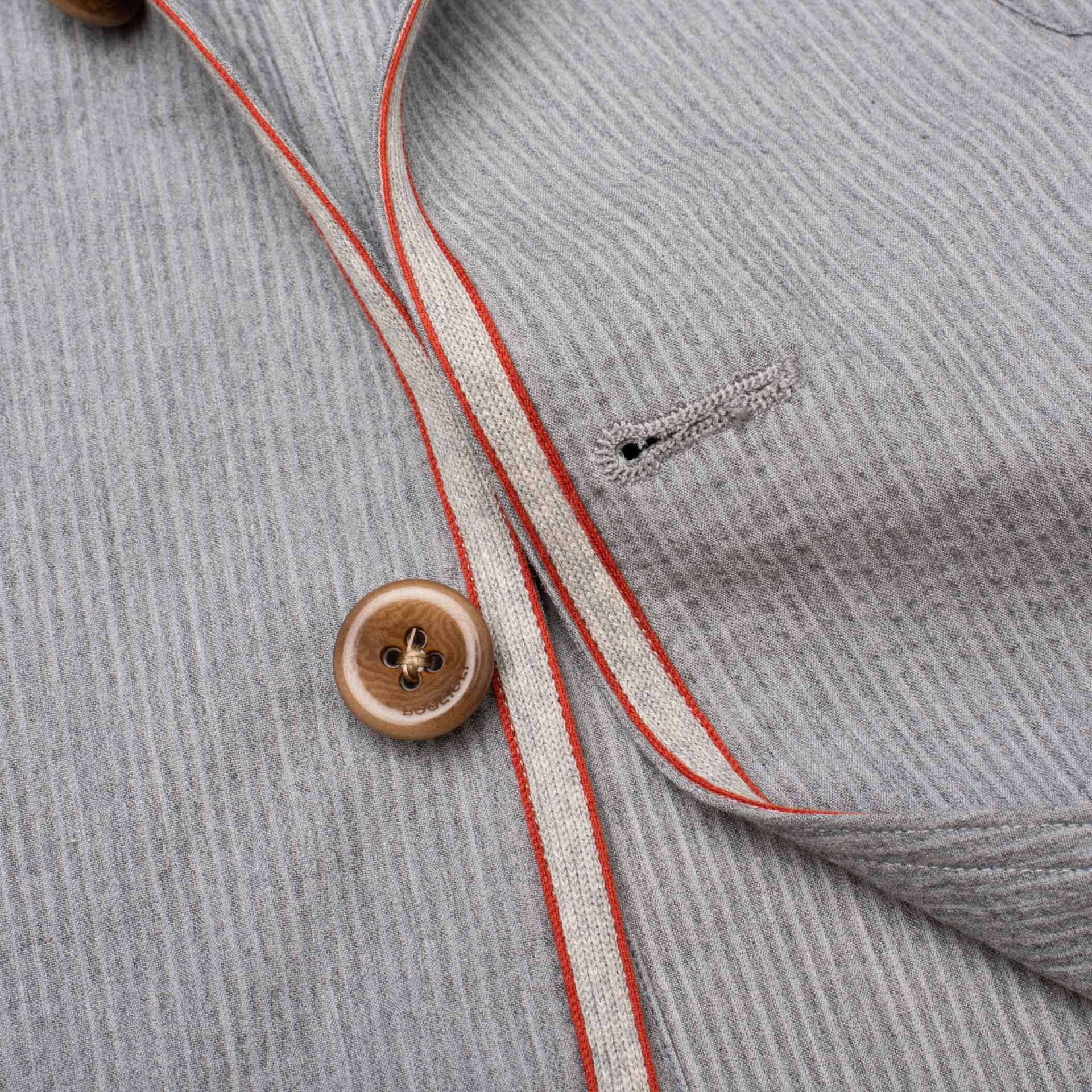 BOGLIOLI Galleria "72" Gray Striped Seersucker Cotton Unlined Jacket 50 NEW US 40 BOGLIOLI