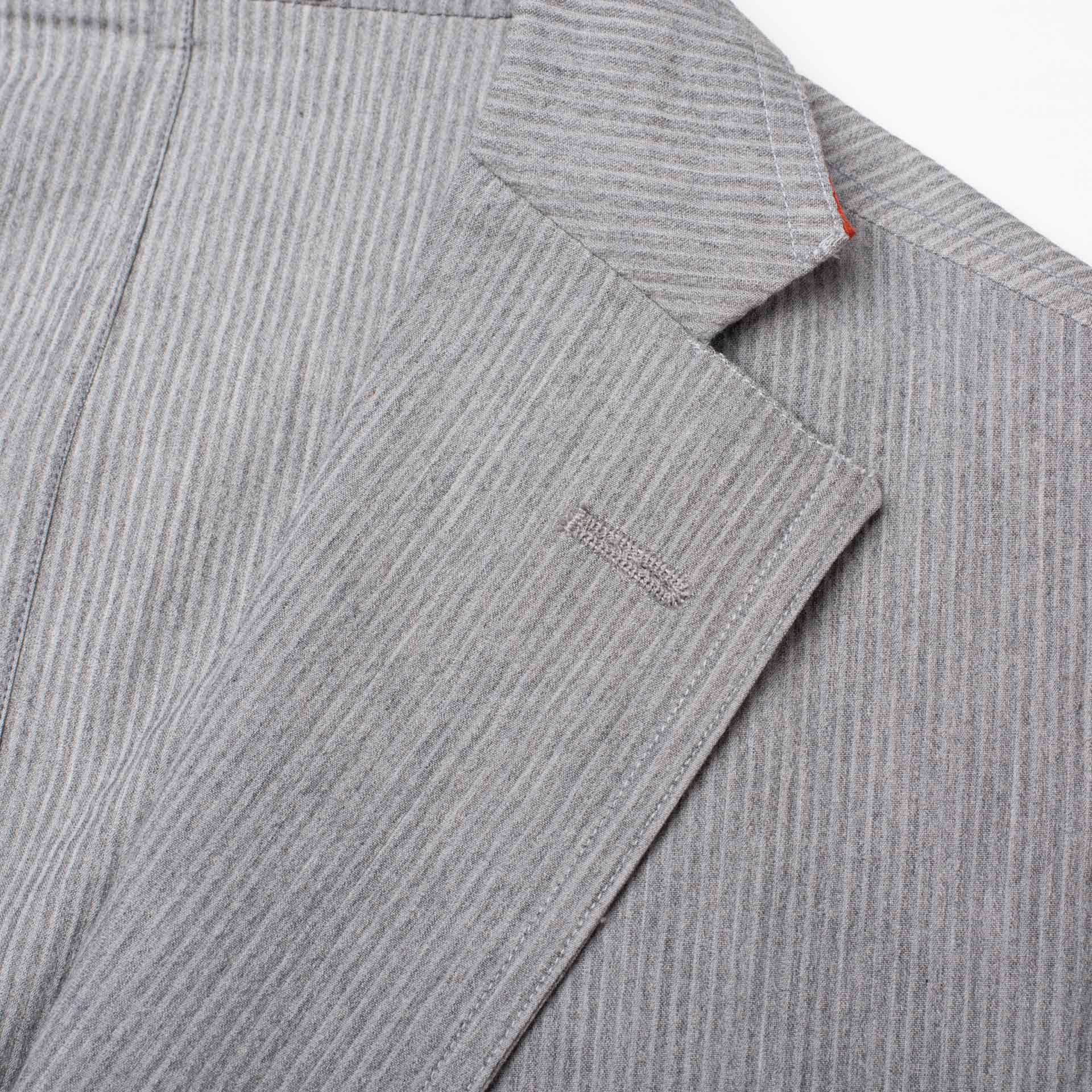 BOGLIOLI Galleria "72" Gray Striped Seersucker Cotton Unlined Jacket 50 NEW US 40 BOGLIOLI