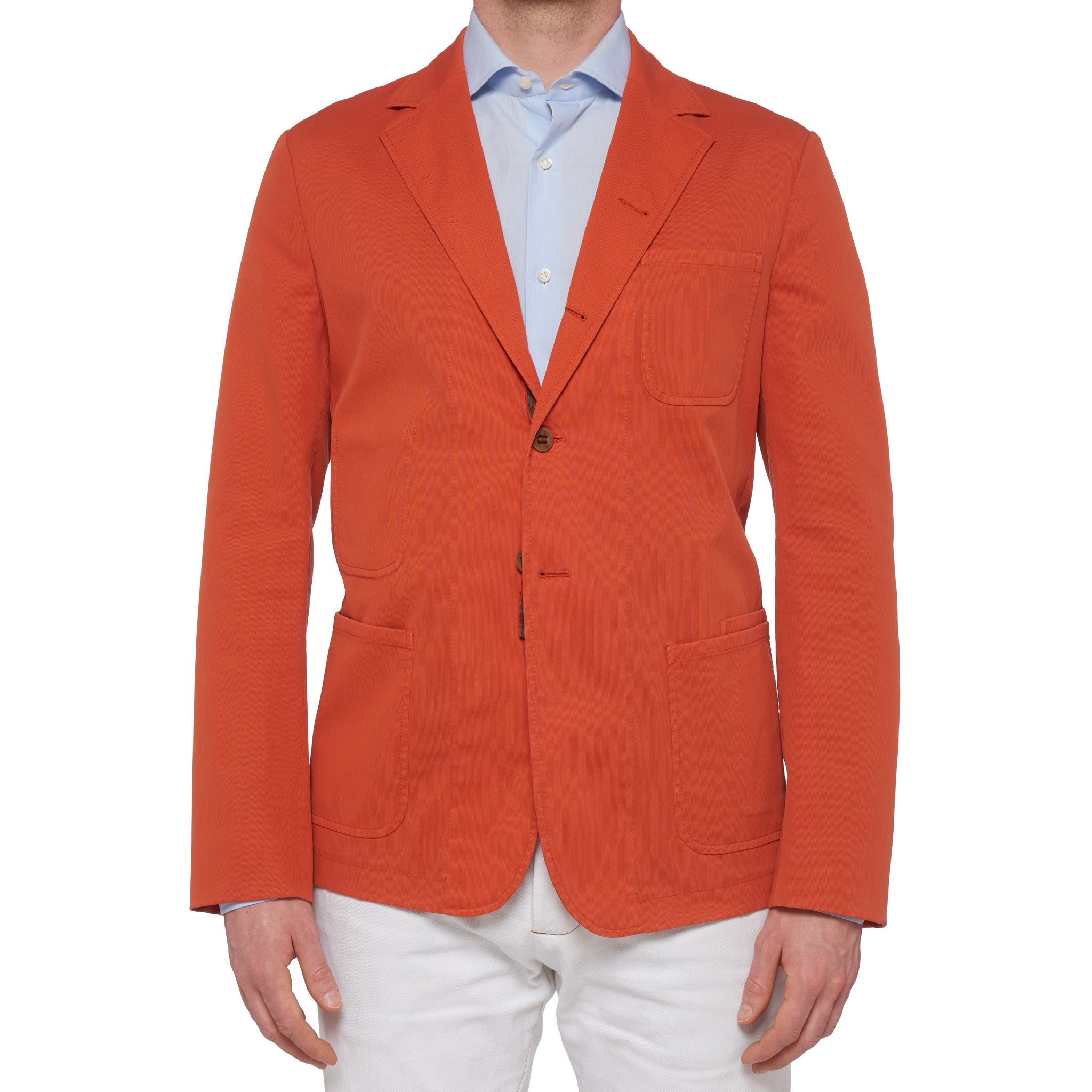 BOGLIOLI Galleria "74" Orange Cotton 4 Button Unlined Jersey Jacket 50 NEW US 40 BOGLIOLI