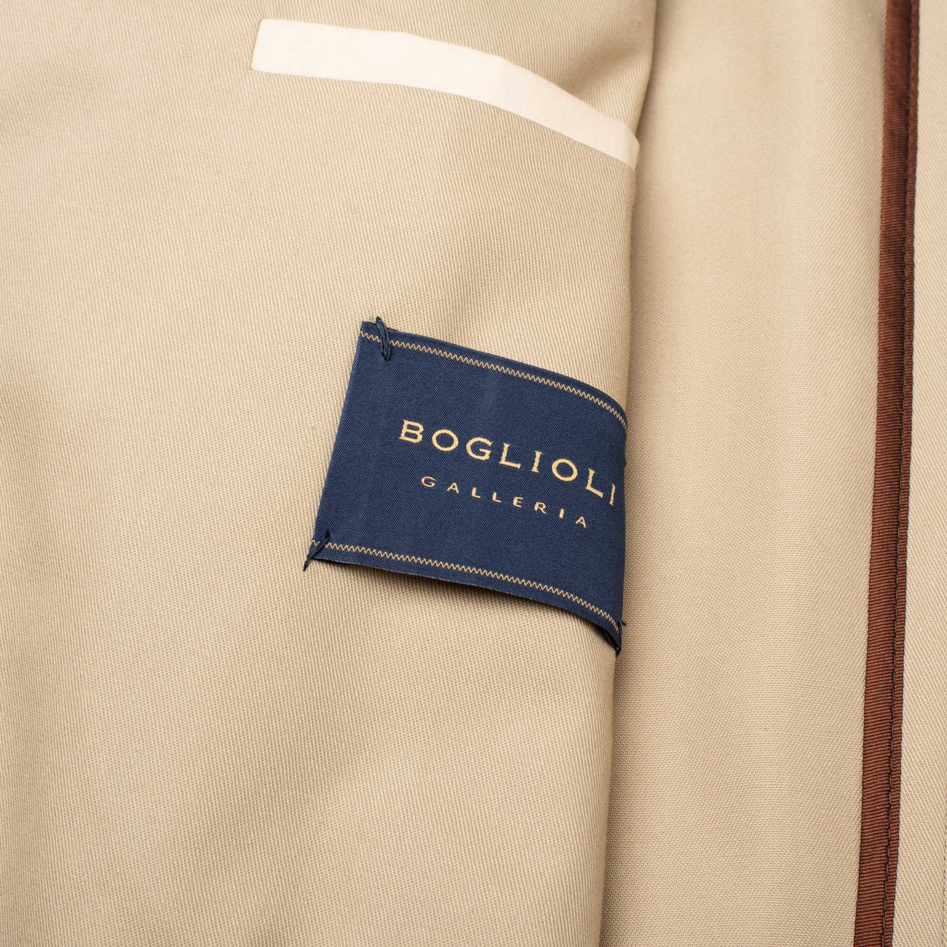 BOGLIOLI Milano Galleria "73" Beige Cotton Blend Unlined Jacket EU 50 NEW US 40