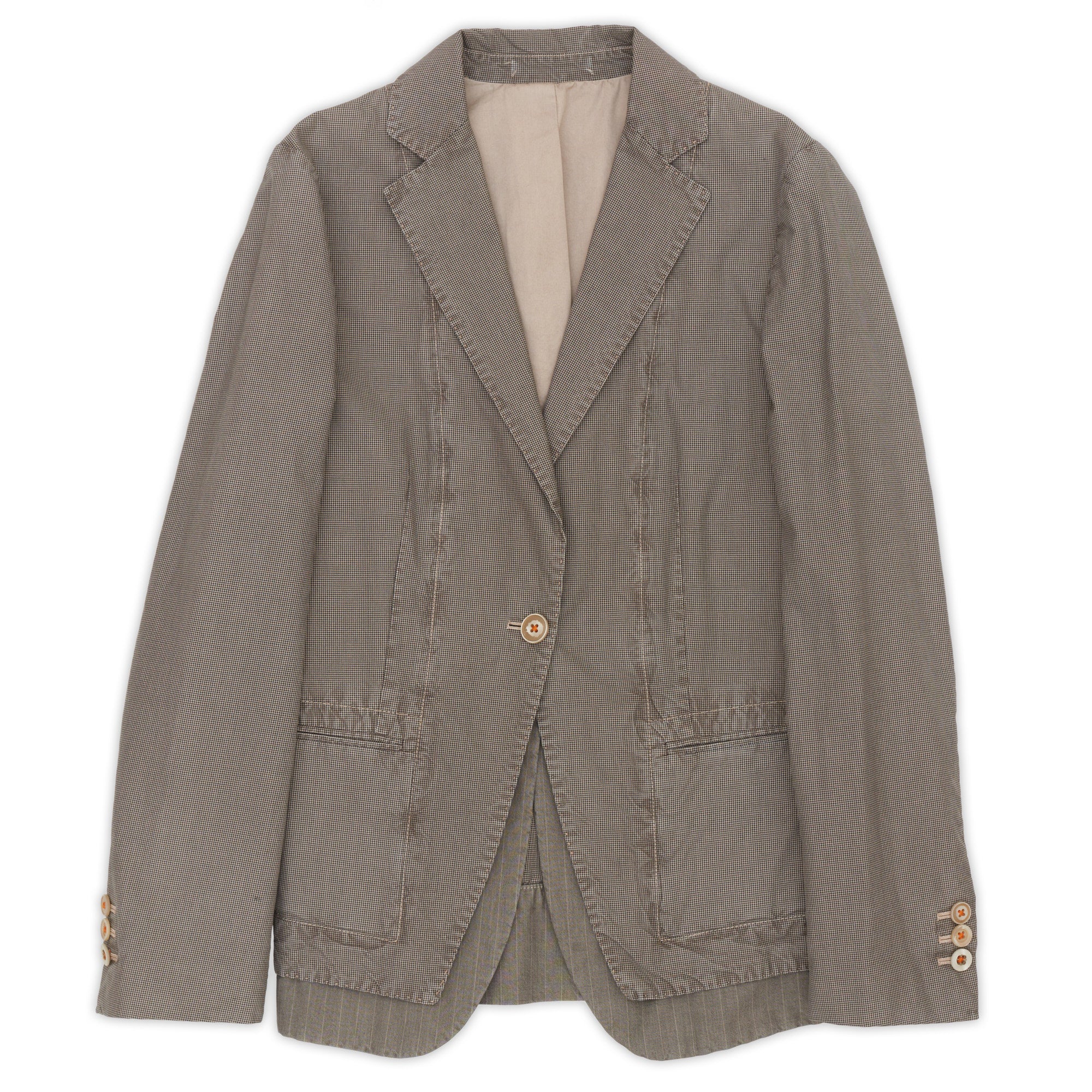 BOGLIOLI Milano Gray Houndstooth Cotton Unlined Women Jacket EU 42 NEW US S