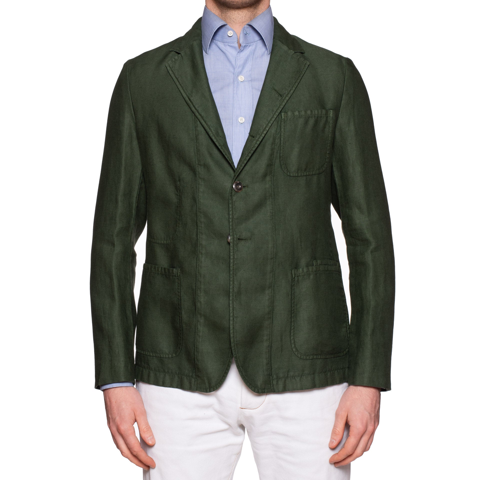 BOGLIOLI Milano "67" Green Linen 4 Button Unlined Jacket EU M NEW US 40 BOGLIOLI
