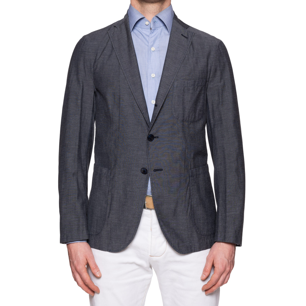 BOGLIOLI "68" Gray Wool-Cotton-Mohair Unconstructed Jacket EU 50 NEW US 40