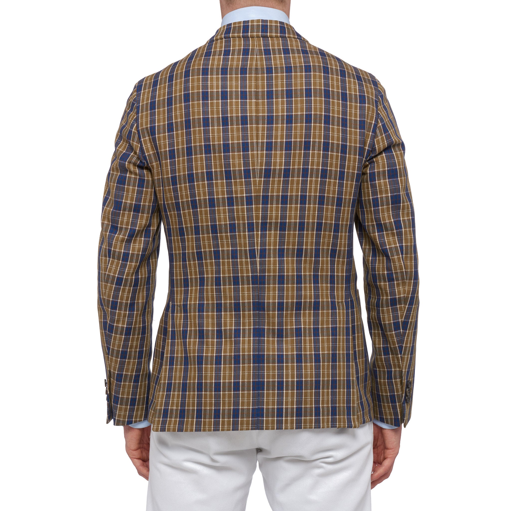 BOGLIOLI Milano "Dover" Plaid Cotton-Linen Unlined Jacket EU 48 NEW US 38