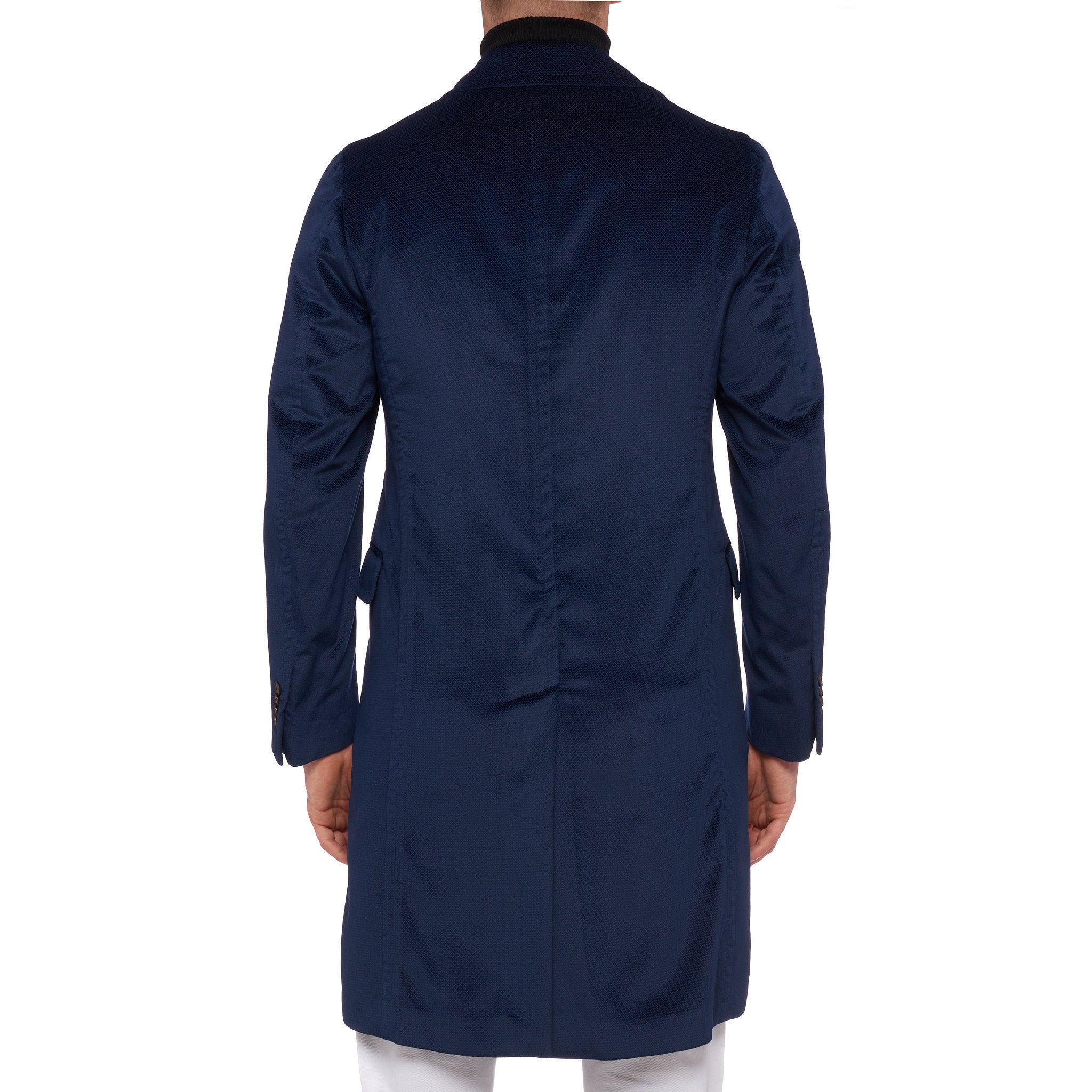 BOGLIOLI Milano "K. Jacket" Blue Cotton-Silk Velvet Coat Overcoat 46 NEW US XS BOGLIOLI