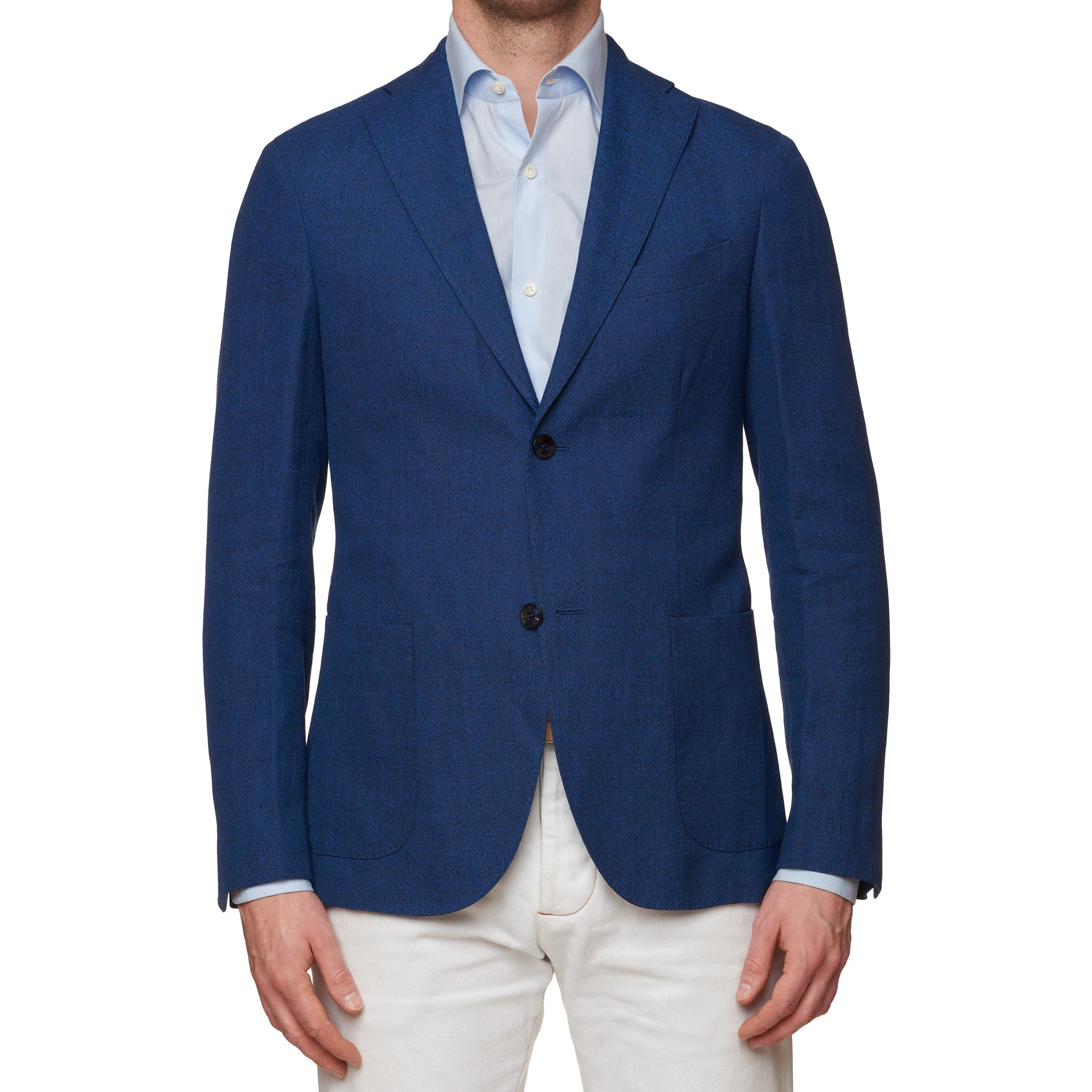 BOGLIOLI Milano "K. Jacket" Blue Linen-Wool-Silk Unlined Jacket EU 48 NEW US 38 BOGLIOLI