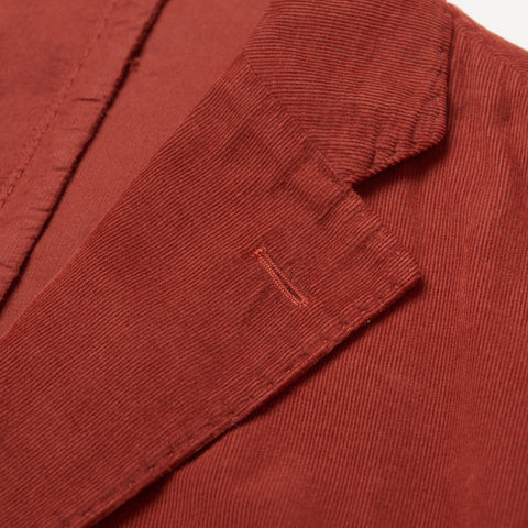 BOGLIOLI Milano "K.Jacket" Brick Red Cotton Corduroy Unlined Jacket EU 48 NEW US 38