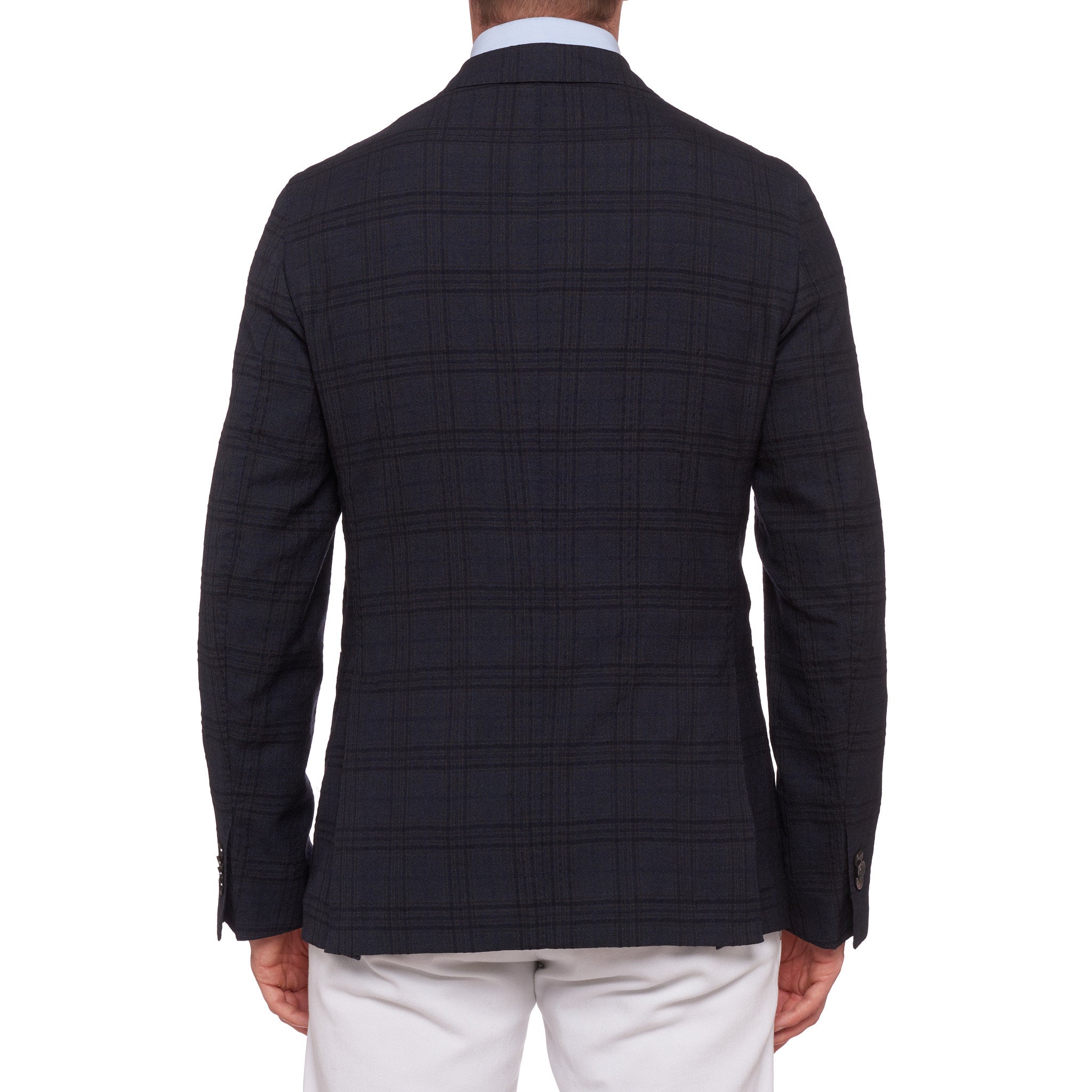 BOGLIOLI Milano "K. Jacket" Gray Plaid Wool-Silk Unlined Jacket EU 48 NEW US 38