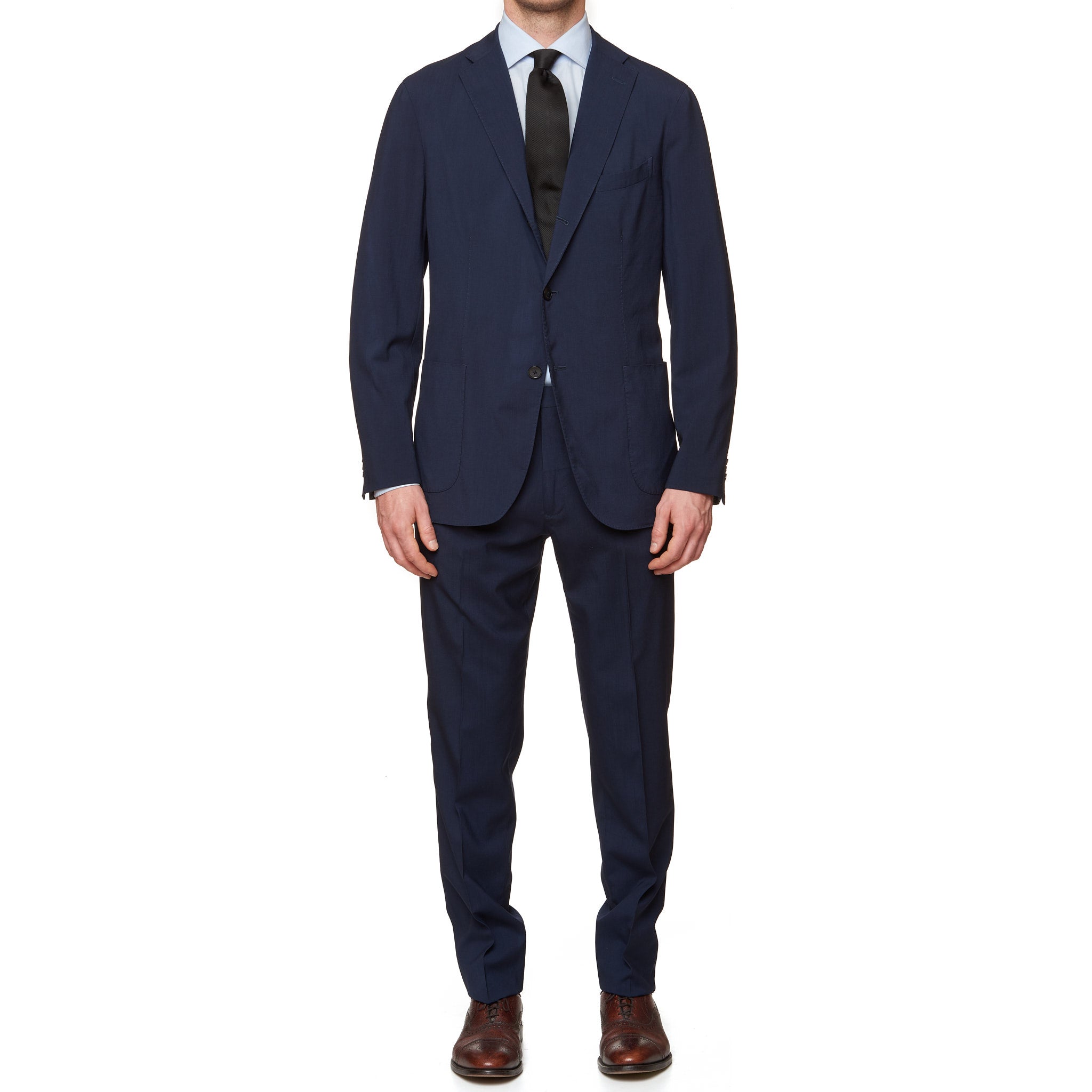 BOGLIOLI Milano "K. Jacket" Navy Blue Virgin Wool Unlined Suit US 46 EU 56 NEW BOGLIOLI