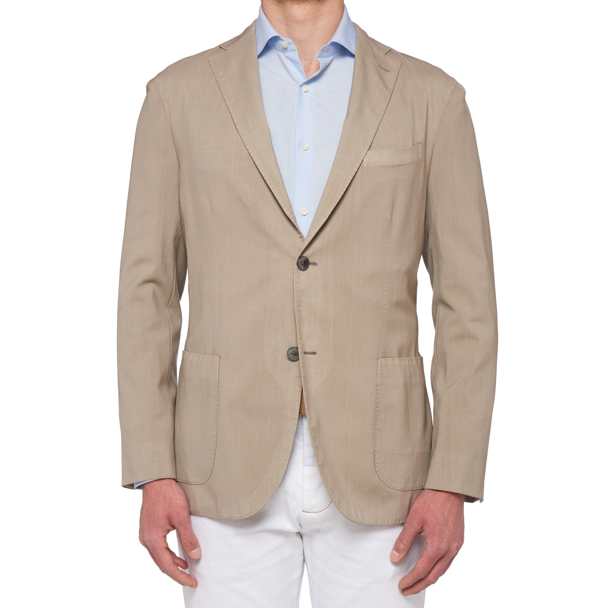 BOGLIOLI Milano "K. Jacket" Sand Beige Virgin Wool Unlined Jacket 56 NEW US 46