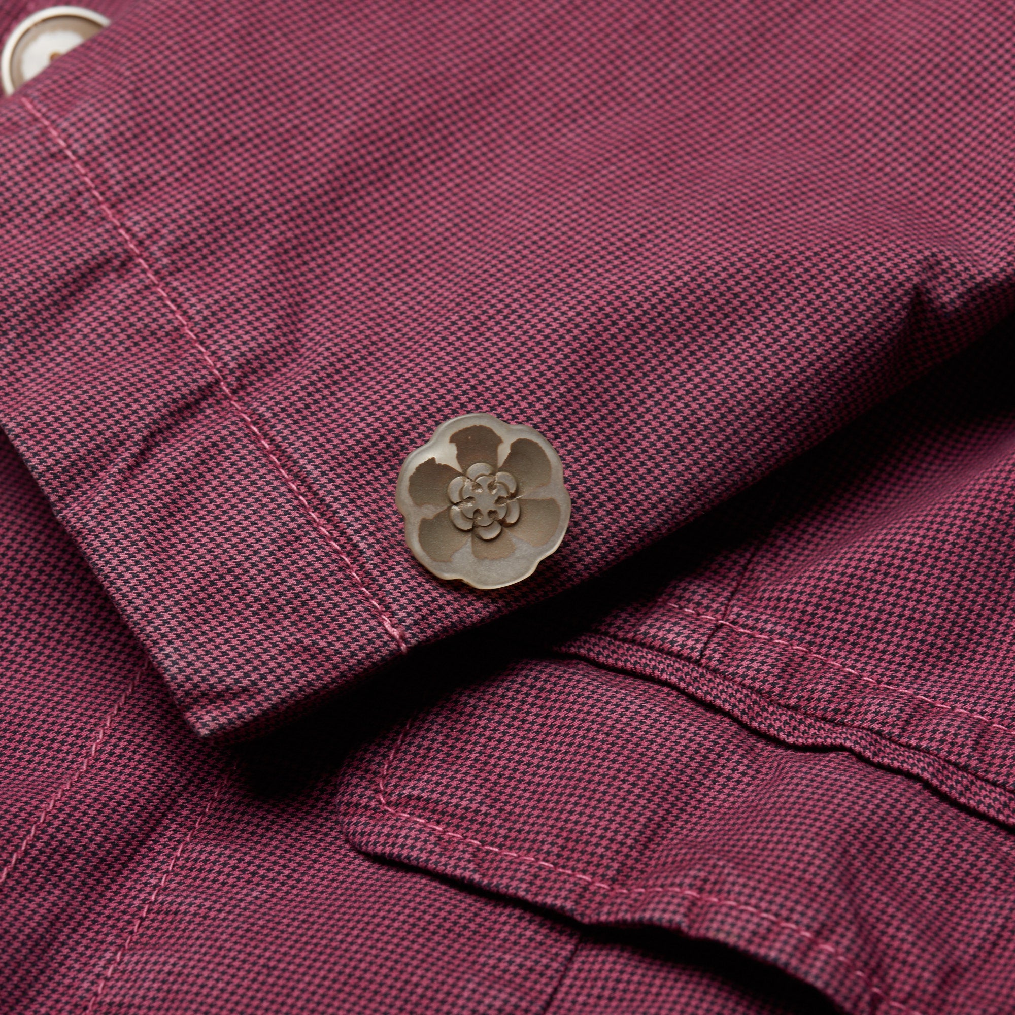 BOGLIOLI Milano "Vivy" Dark Pink Houndstooth Cotton Women Jacket EU 42 NEW US S WOMEN'S BOUTIQUE