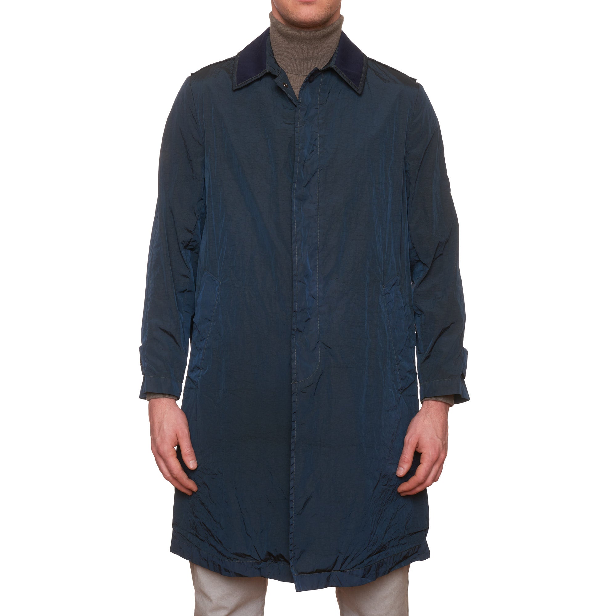 BOGLIOLI Milano "Wear" Blue Cotton Blend Unlined Rain Coat EU 48 NEW US 38 / S-M
