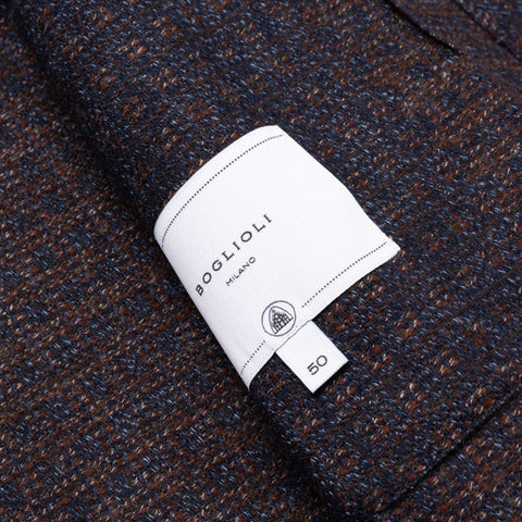 BOGLIOLI "68" Brown Jacquard Plaid Wool-Cotton-Cashmere Unlined Jacket 50 NEW 40
