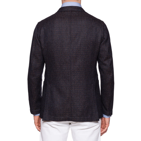 BOGLIOLI "68" Brown Jacquard Plaid Wool-Cotton-Cashmere Unlined Jacket 50 NEW 40