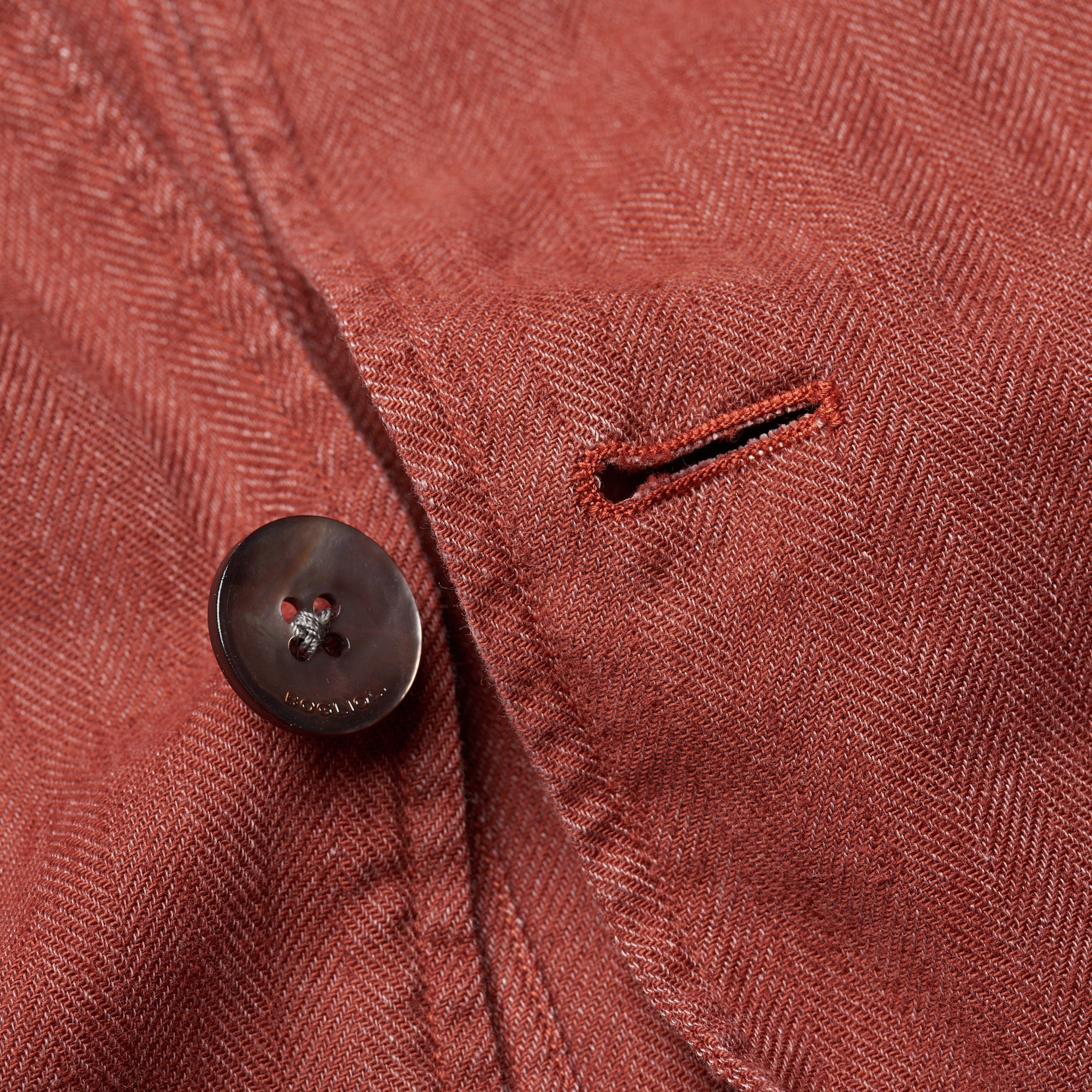 BOGLIOLI "68" Crimson Herringbone Cotton-Linen Unconstructed Jacket 50 NEW 40