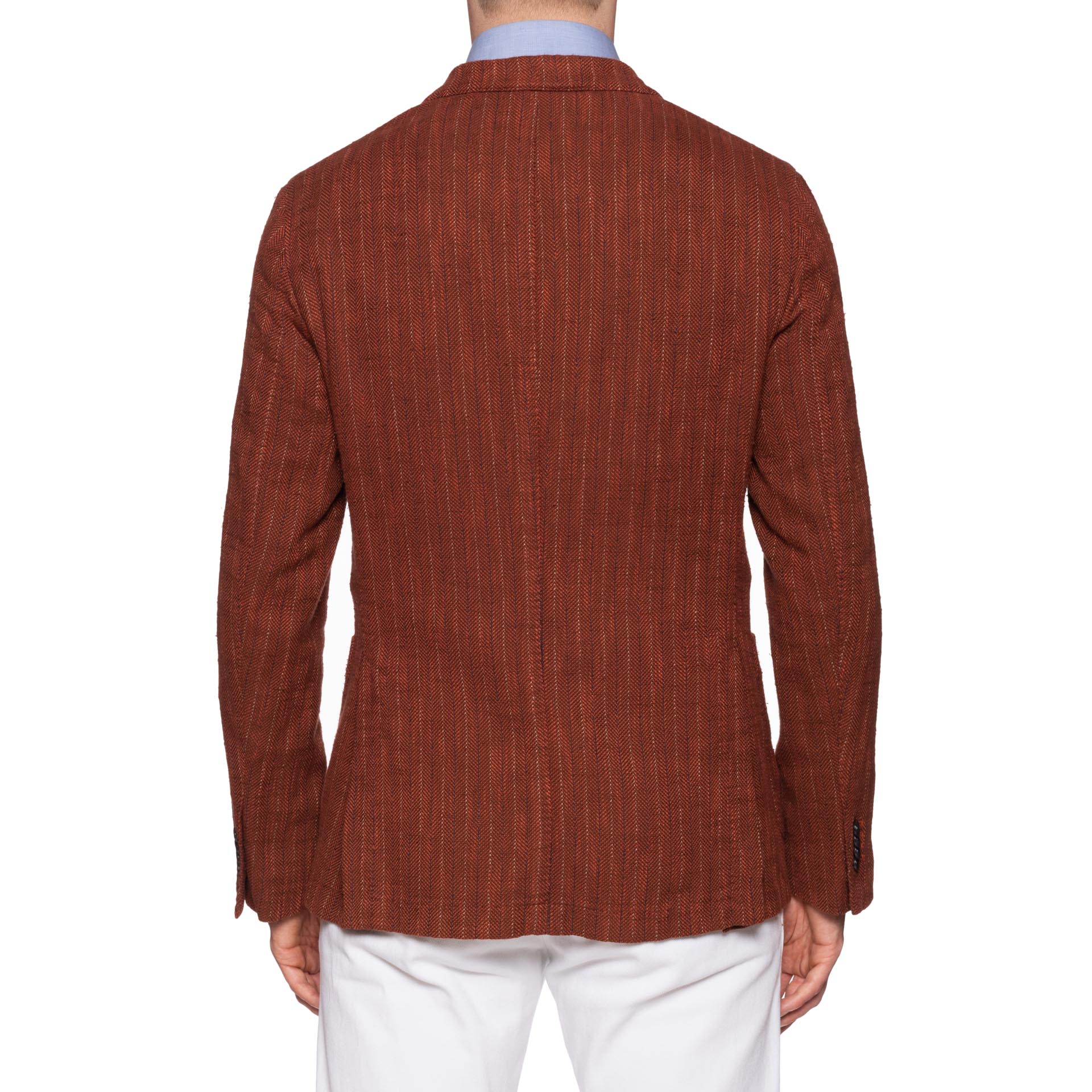 BOGLIOLI "K.Jacket" Brick Red Cotton-Silk Unlined Peak Lapel Jacket 48 NEW US 38