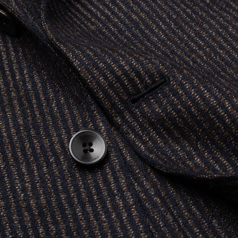 BOGLIOLI "K.Jacket" Brown Striped Wool-Cotton-Cashmere Unlined Jacket 50 NEW 40