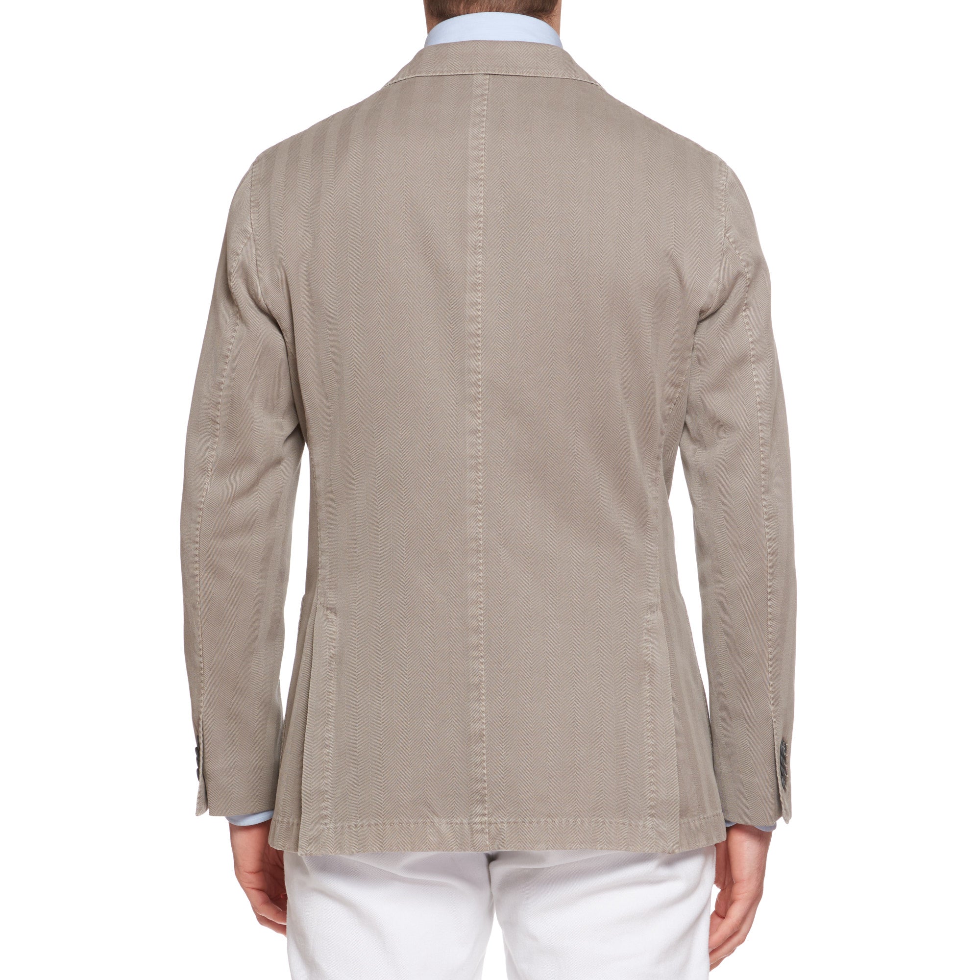 BOGLIOLI "K.Jacket" Gray Herringbone Cotton-Silk Unlined Jacket EU 52 NEW US 42