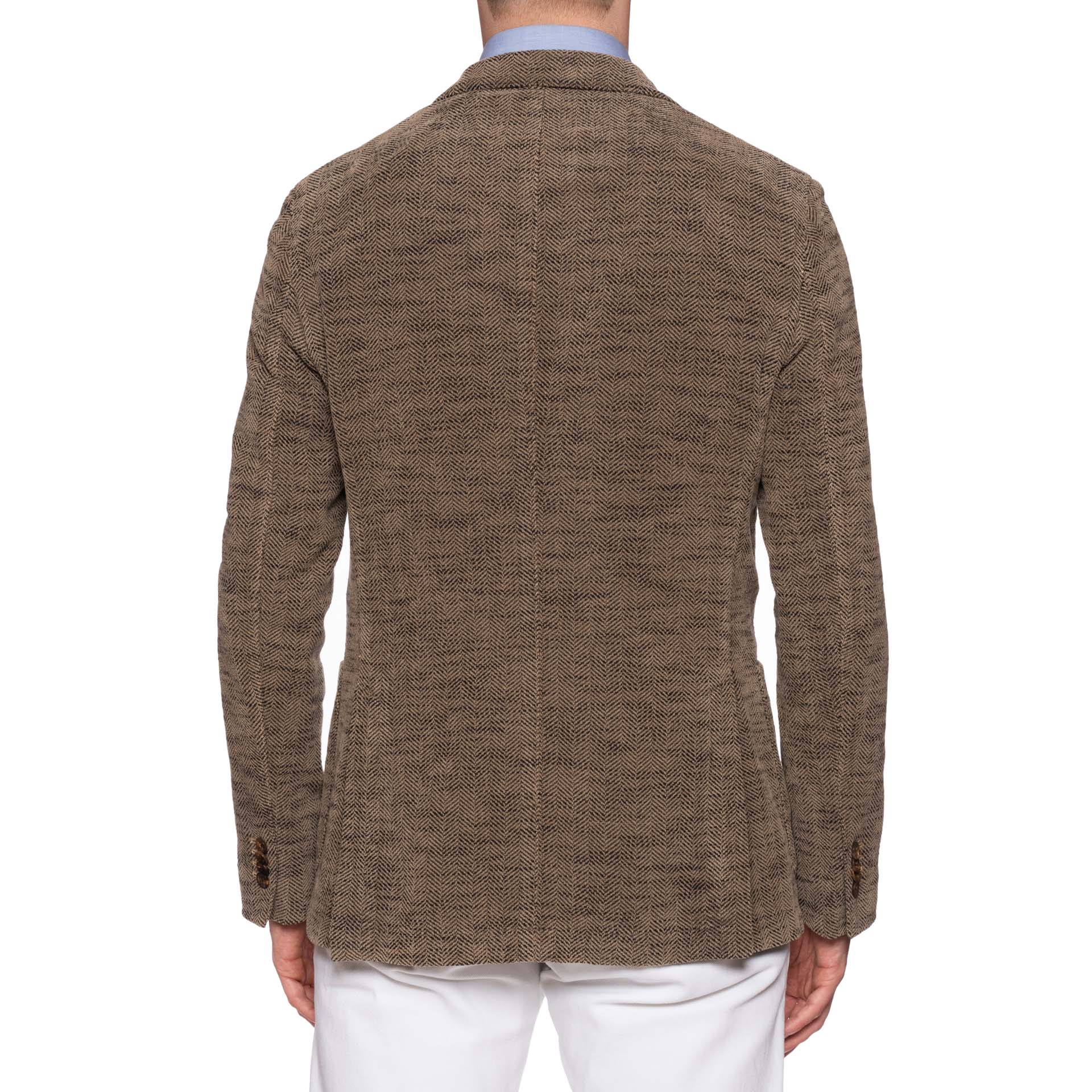 BOGLIOLI "K.Jacket" Gray Herringbone Tweed Cotton Unlined Jacket EU 50 NEW US 40