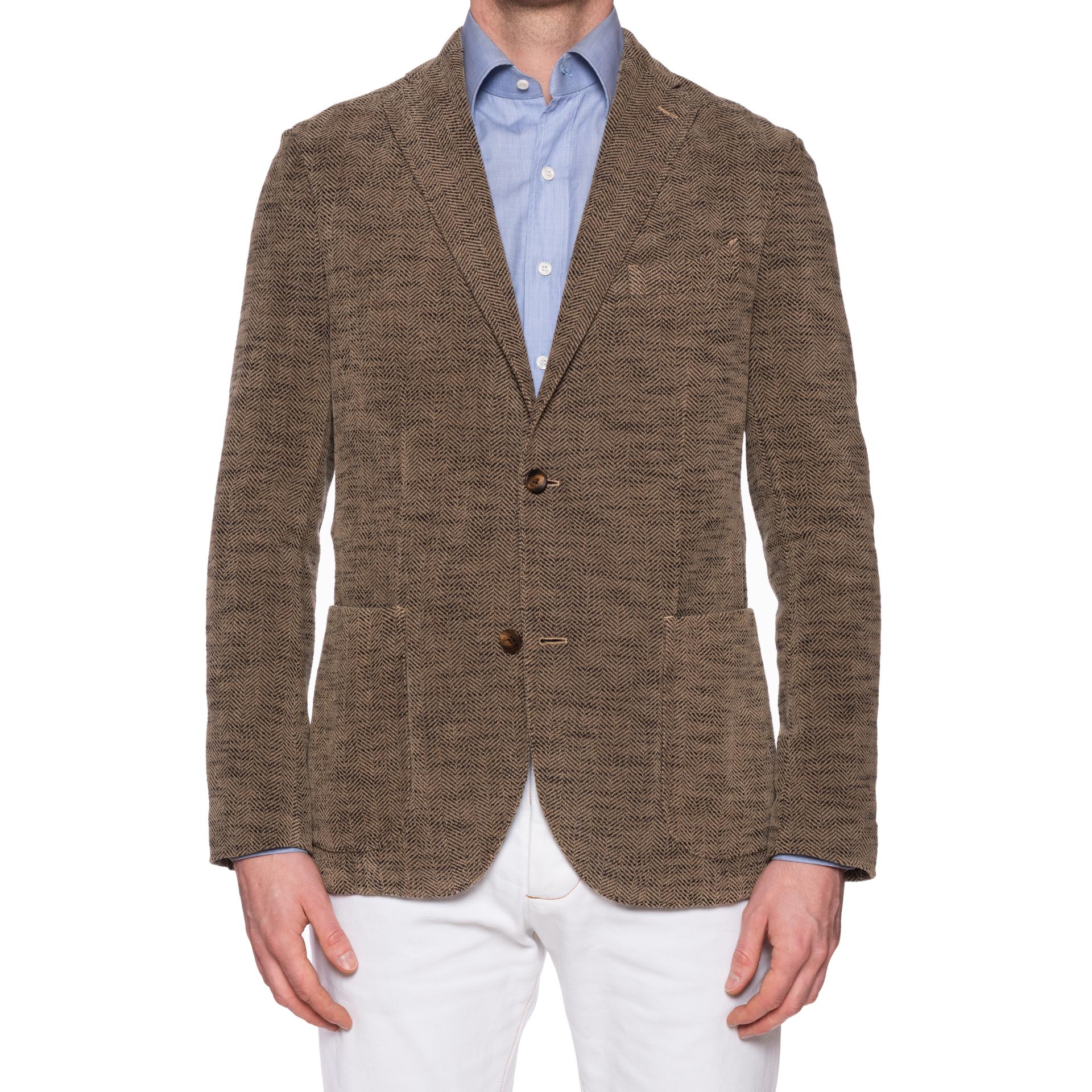 BOGLIOLI "K.Jacket" Gray Herringbone Tweed Cotton Unlined Jacket EU 50 NEW US 40 BOGLIOLI