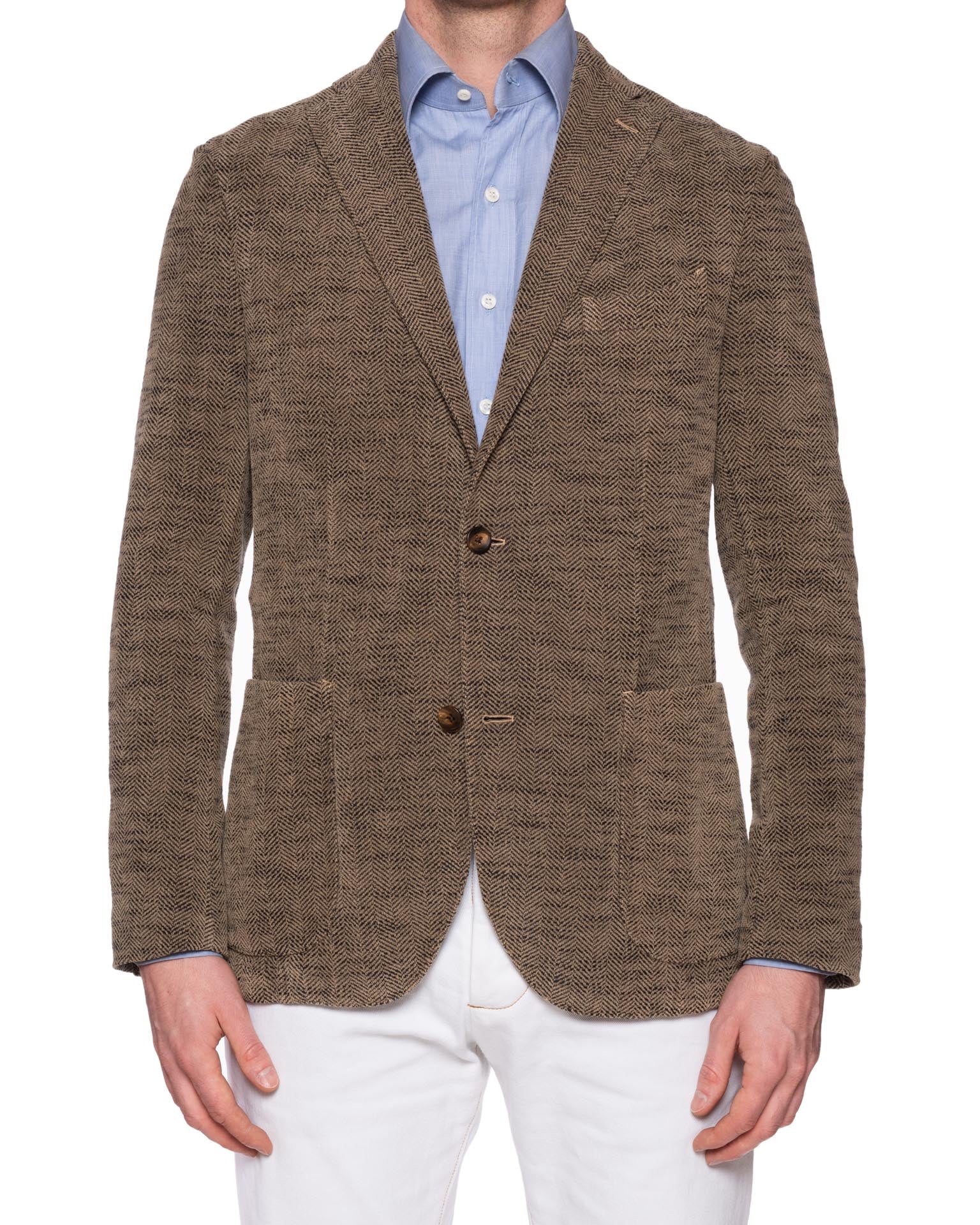 BOGLIOLI "K.Jacket" Gray Herringbone Tweed Cotton Unlined Jacket EU 50 NEW US 40 BOGLIOLI
