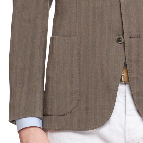 BOGLIOLI "K.Jacket" Gray Herringbone Wool Unlined Jacket EU 50 NEW US 40 Short Fit