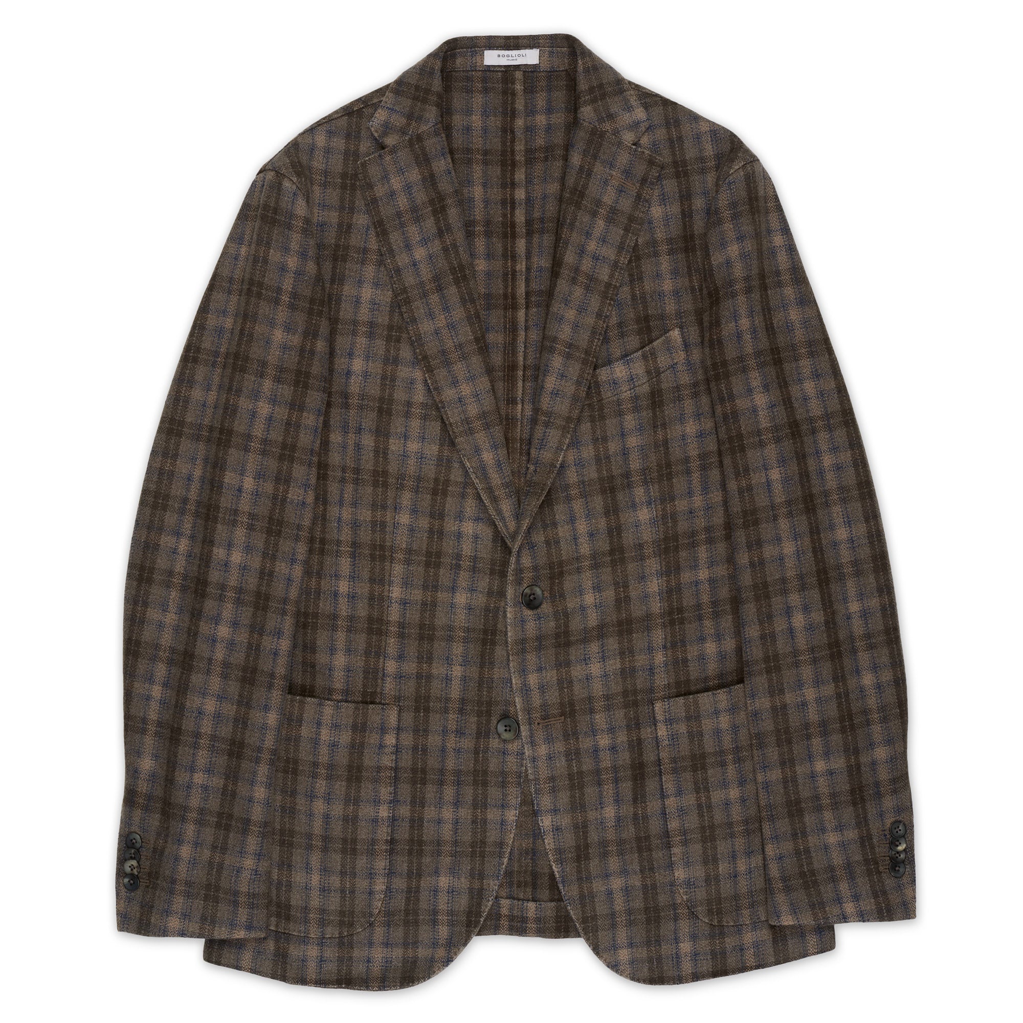 BOGLIOLI "K. Jacket" Gray Plaid Cashmere-Wool-Cotton Unlined Jacket 50 NEW US 40 BOGLIOLI