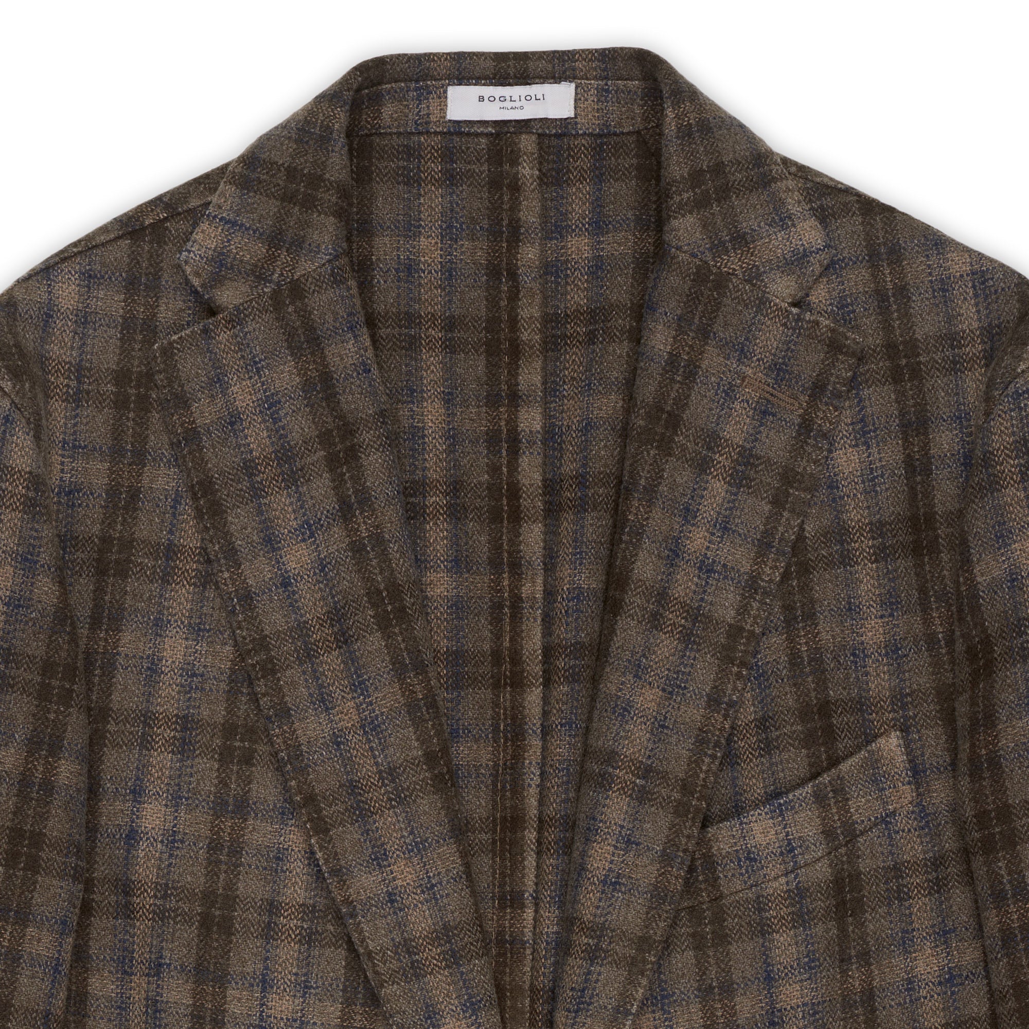 BOGLIOLI "K. Jacket" Gray Plaid Cashmere-Wool-Cotton Unlined Jacket 50 NEW US 40