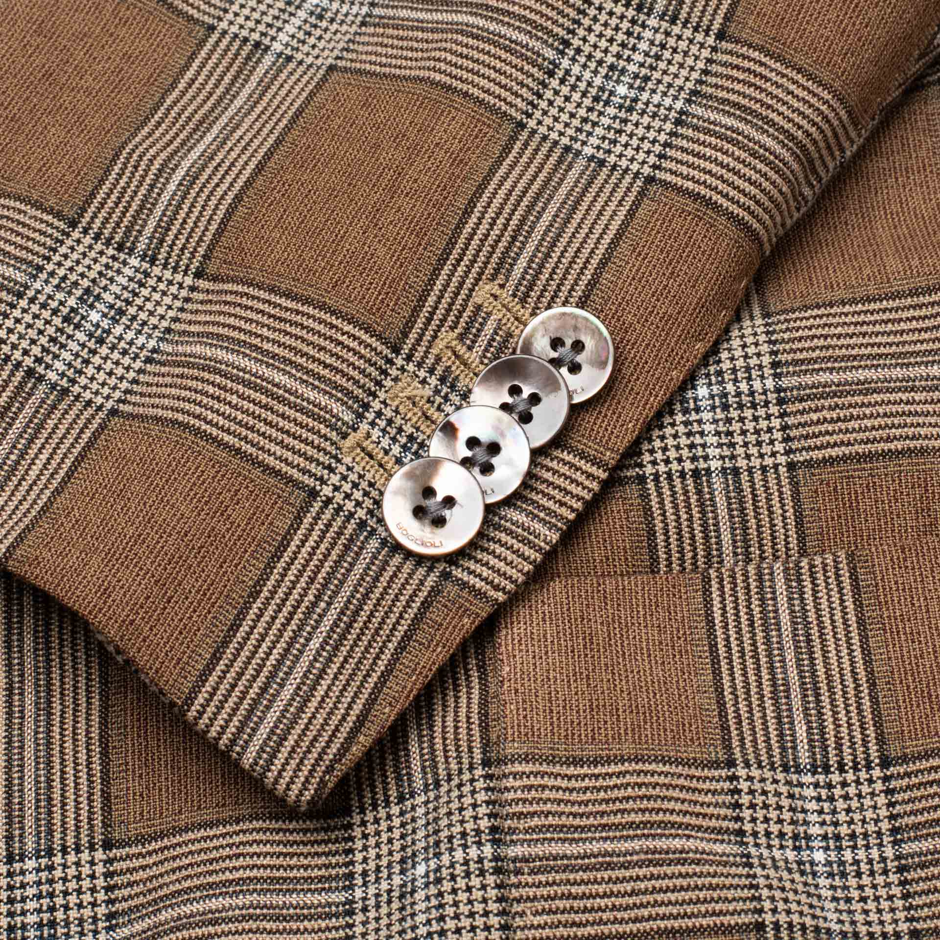 BOGLIOLI "K. Jacket" Brown Plaid Wool-Silk-Linen Soft Jacket EU 48 NEW US 38 BOGLIOLI