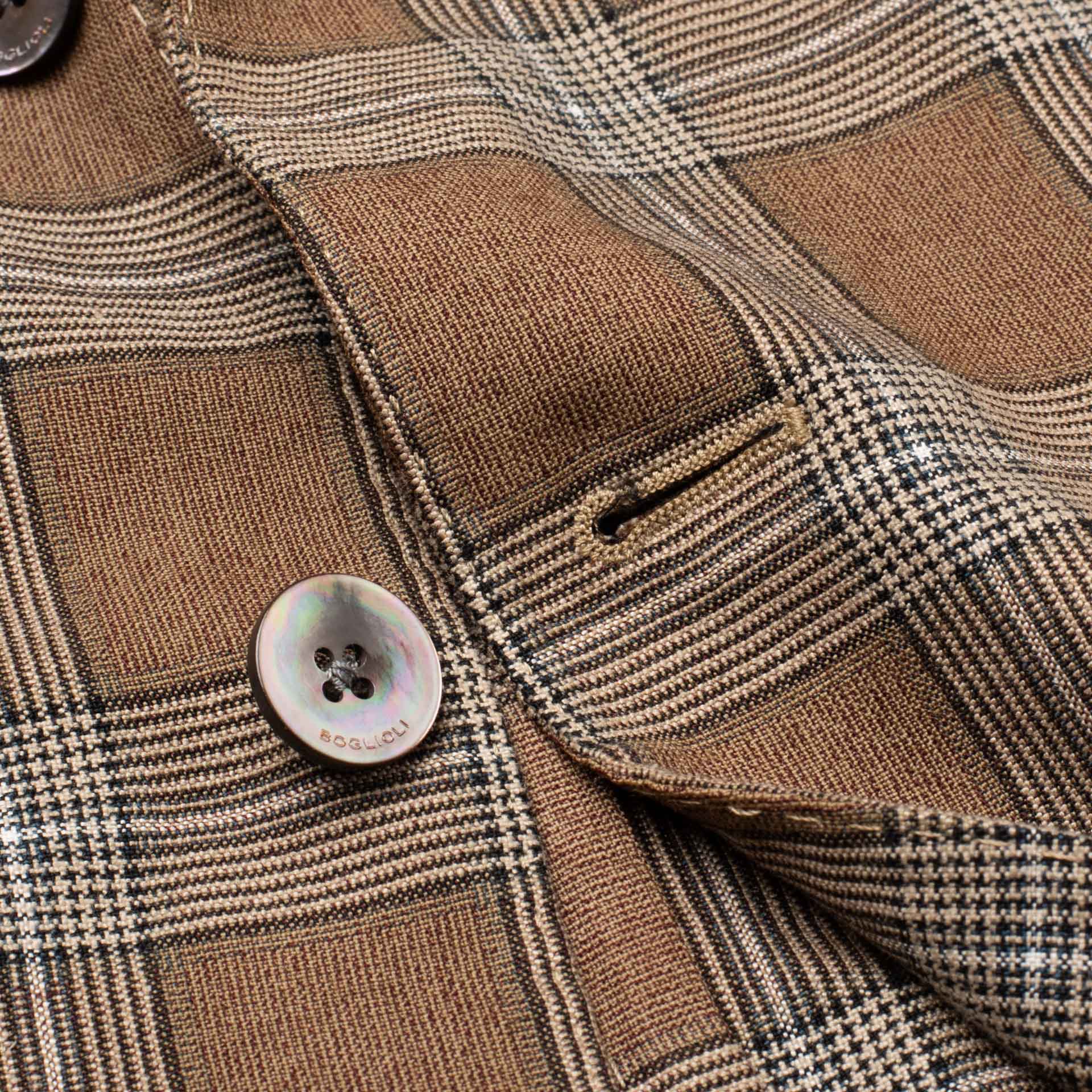 BOGLIOLI "K. Jacket" Brown Plaid Wool-Silk-Linen Soft Jacket EU 48 NEW US 38 BOGLIOLI