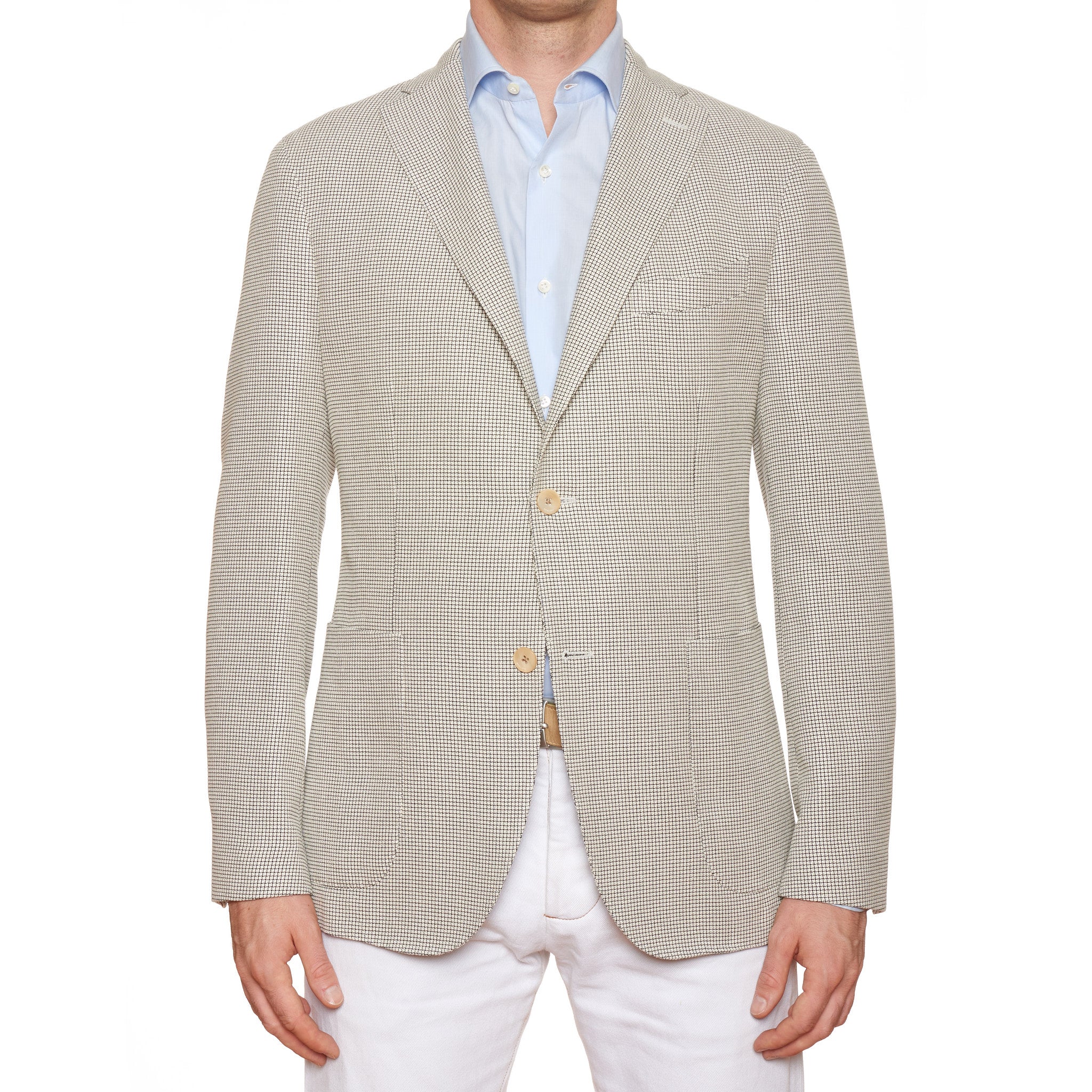BOGLIOLI "K. Jacket" Beige Jacquard Silk-Cotton Unlined Jacket NEW BOGLIOLI