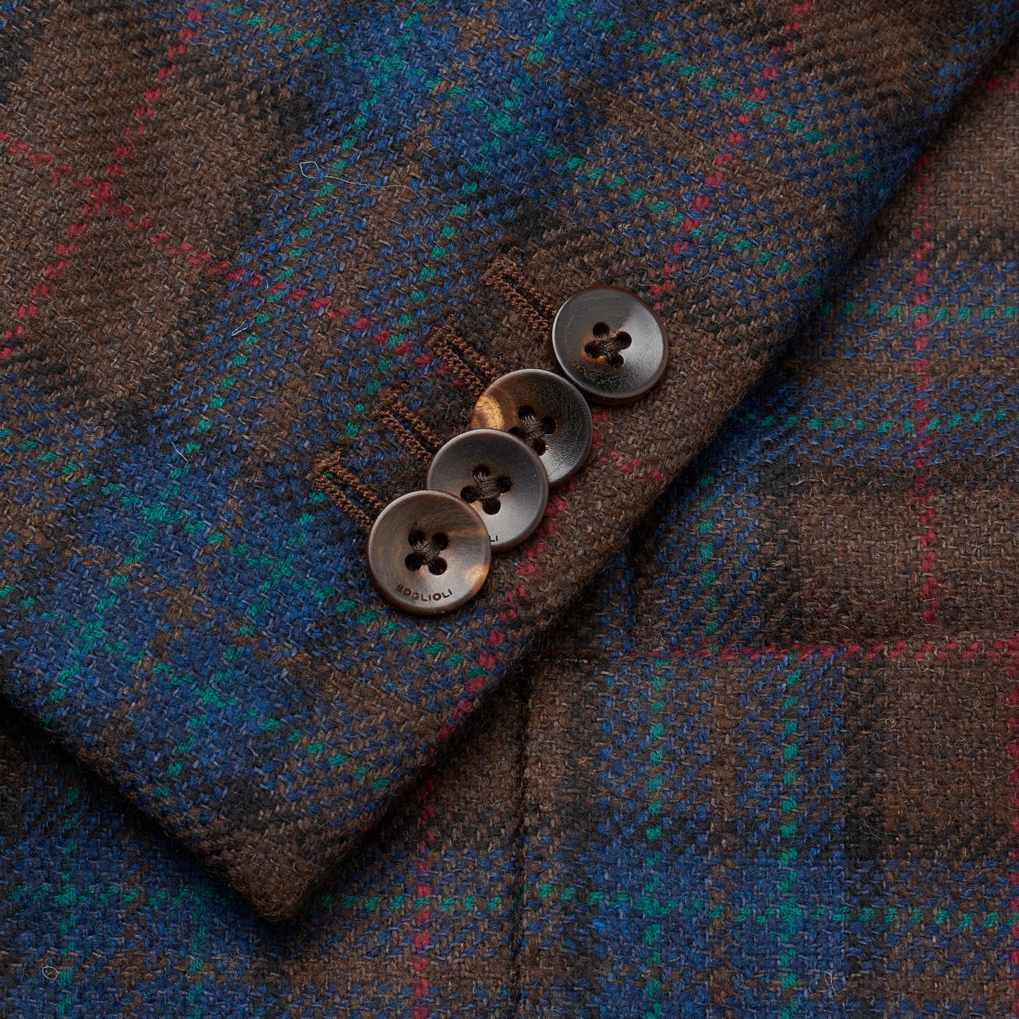 BOGLIOLI "K. Jacket" Plaid Wool-Linen Unlined Peak Lapel Jacket EU 50 NEW US 40 BOGLIOLI