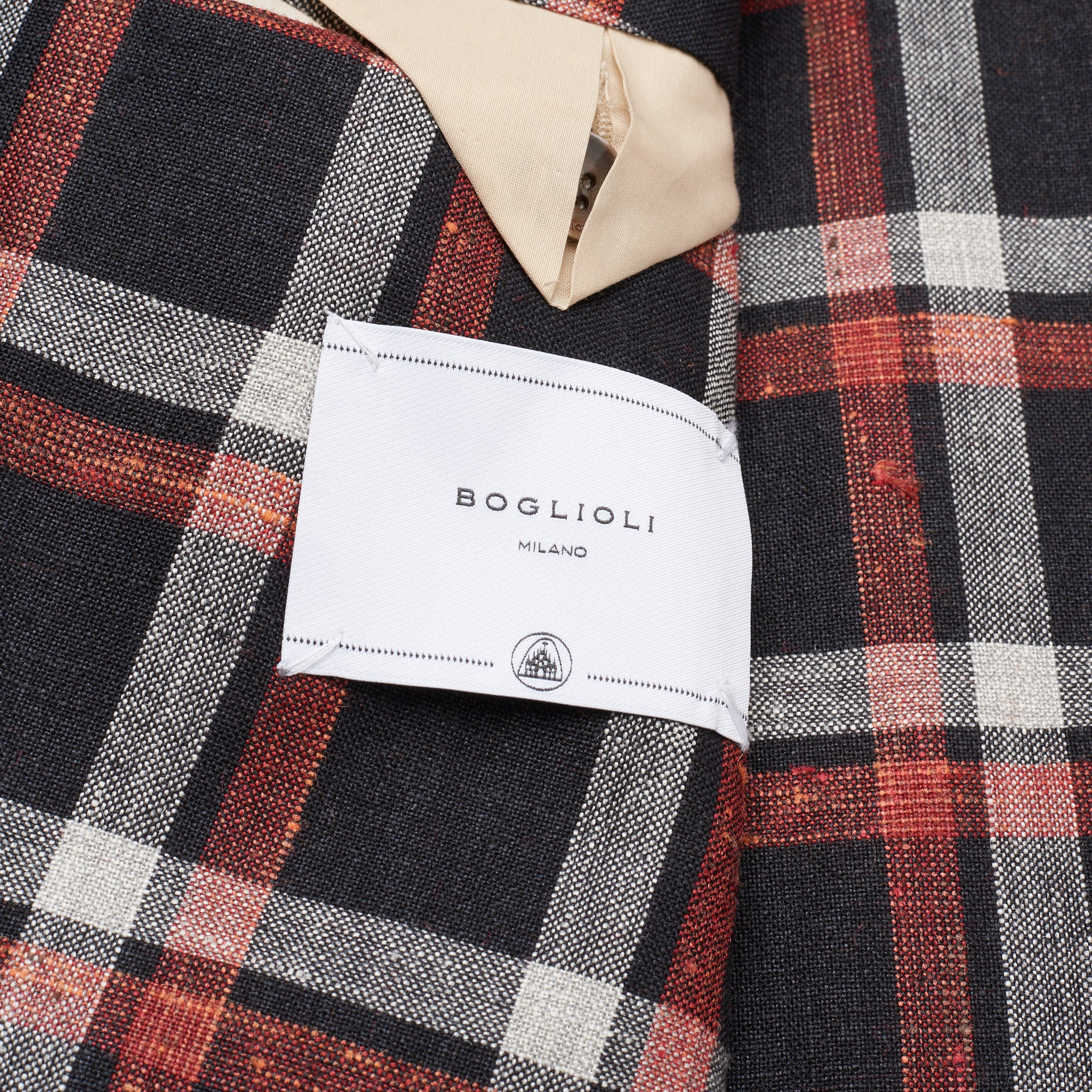 BOGLIOLI "K. Jacket" Plaid Wool-Silk-Linen Unlined Jacket EU 50 NEW US 40