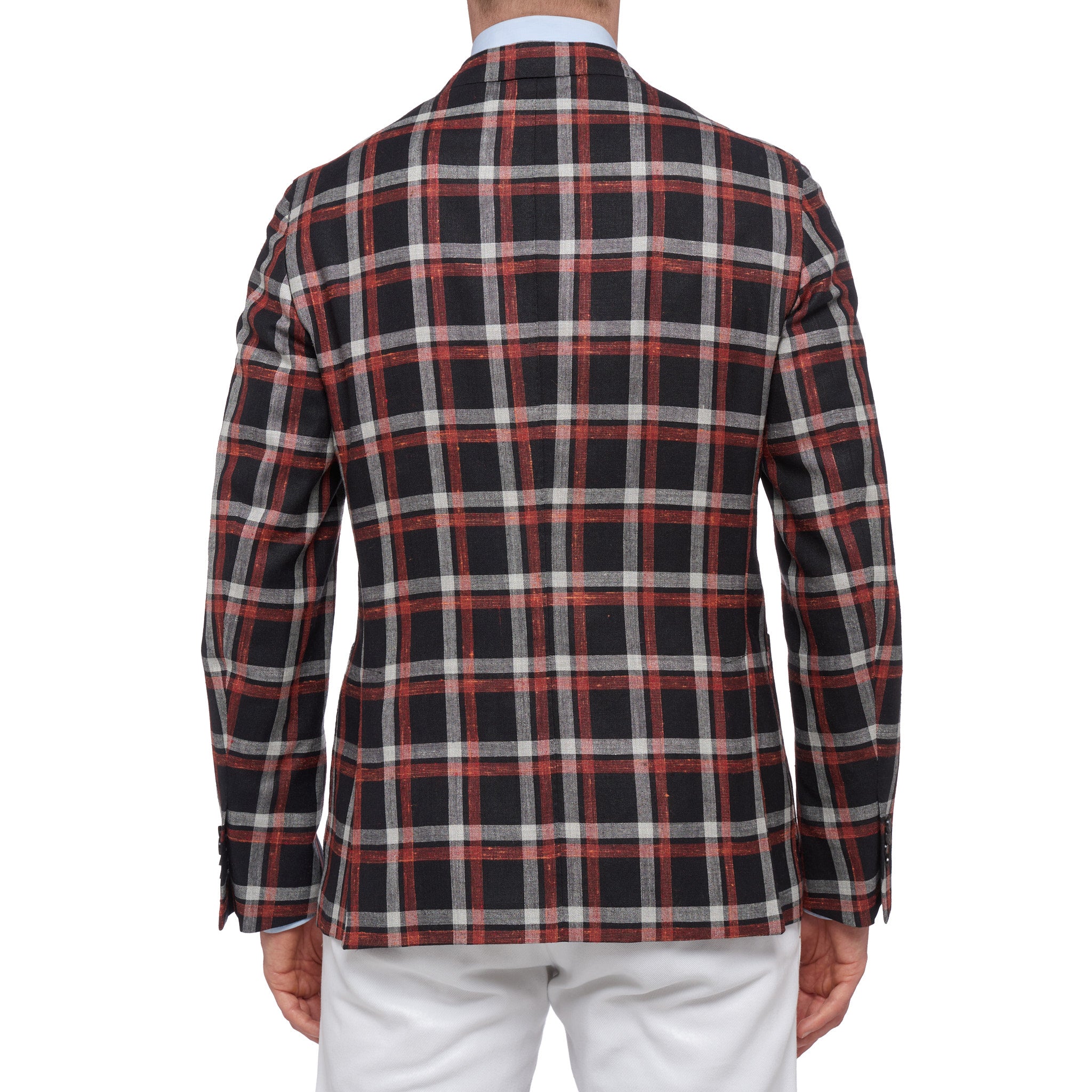 BOGLIOLI "K. Jacket" Plaid Wool-Silk-Linen Unlined Jacket EU 50 NEW US 40 BOGLIOLI