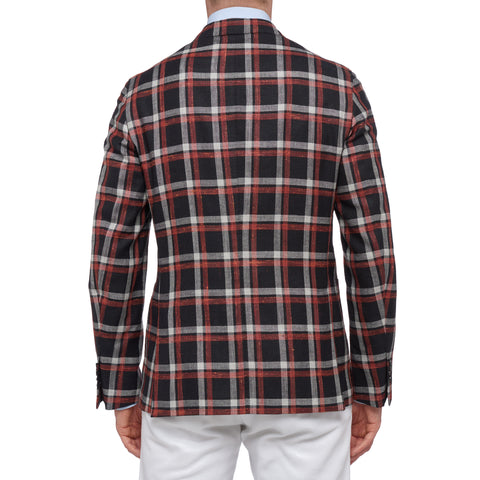 BOGLIOLI "K. Jacket" Plaid Wool-Silk-Linen Unlined Jacket EU 50 NEW US 40