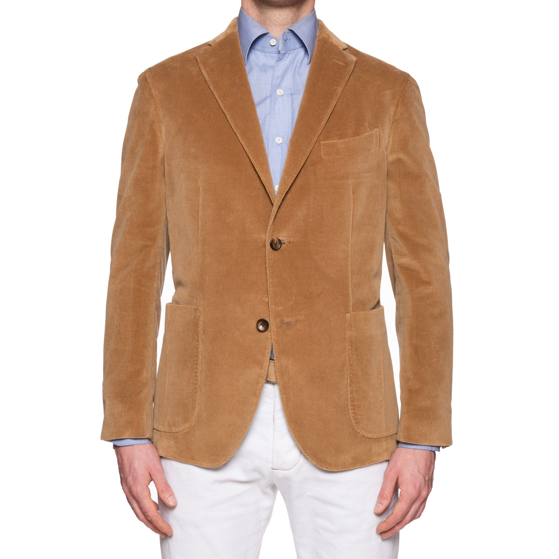 BOGLIOLI "K.Jacket" Tan Beige Velvet Cotton Unlined Blazer Jacket EU 50 NEW US 40
